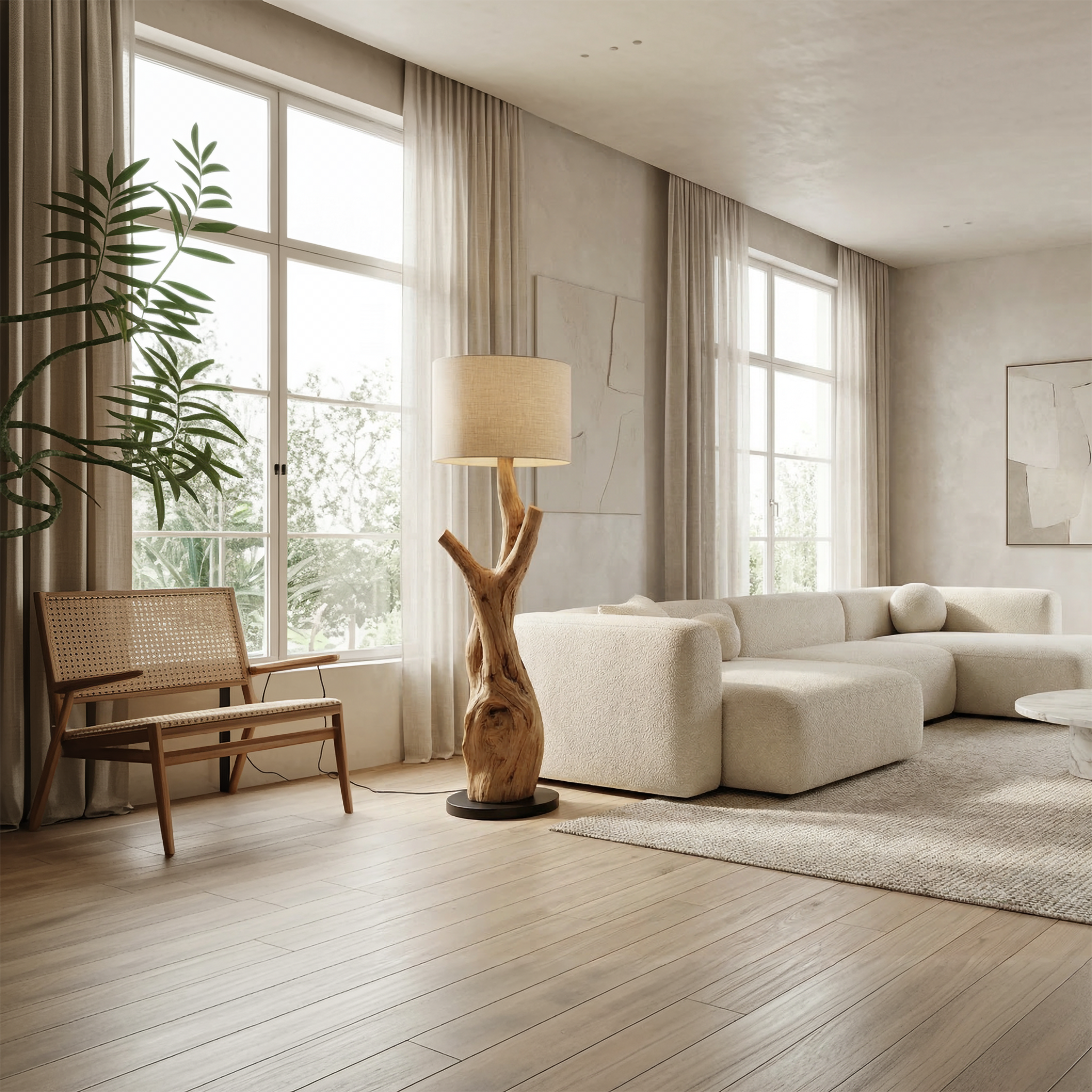 Modern Tree Branch Wooden Standing Lamp For Living Room And Corner SINLSAFLP063