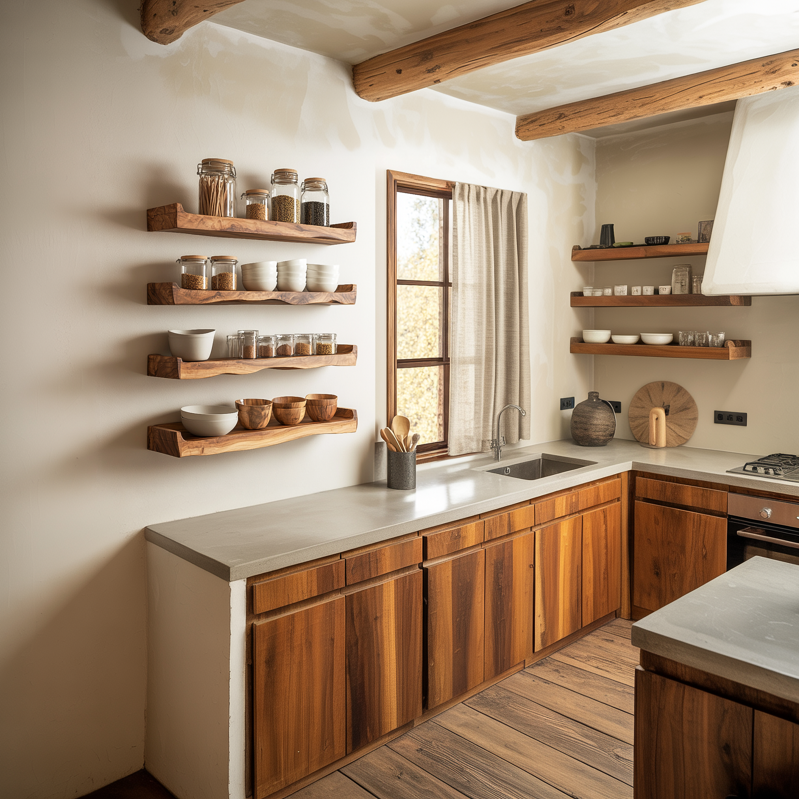 Rustic Wall Organizer Shelf For Kitchen SINLSAKS004