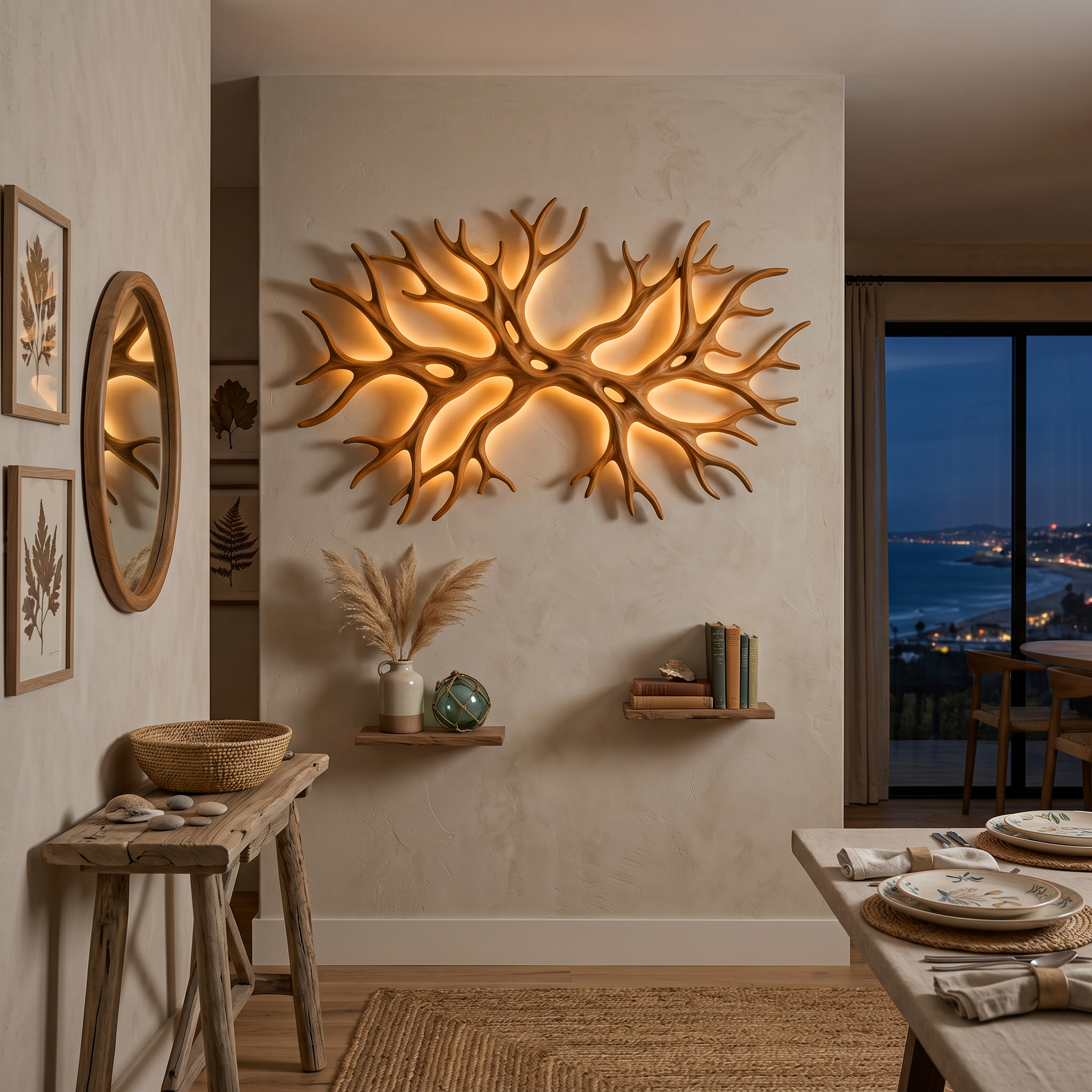 Organic Wooden Wall Light With Branch Shape For Rustic Bedroom RTTHTTLAM053