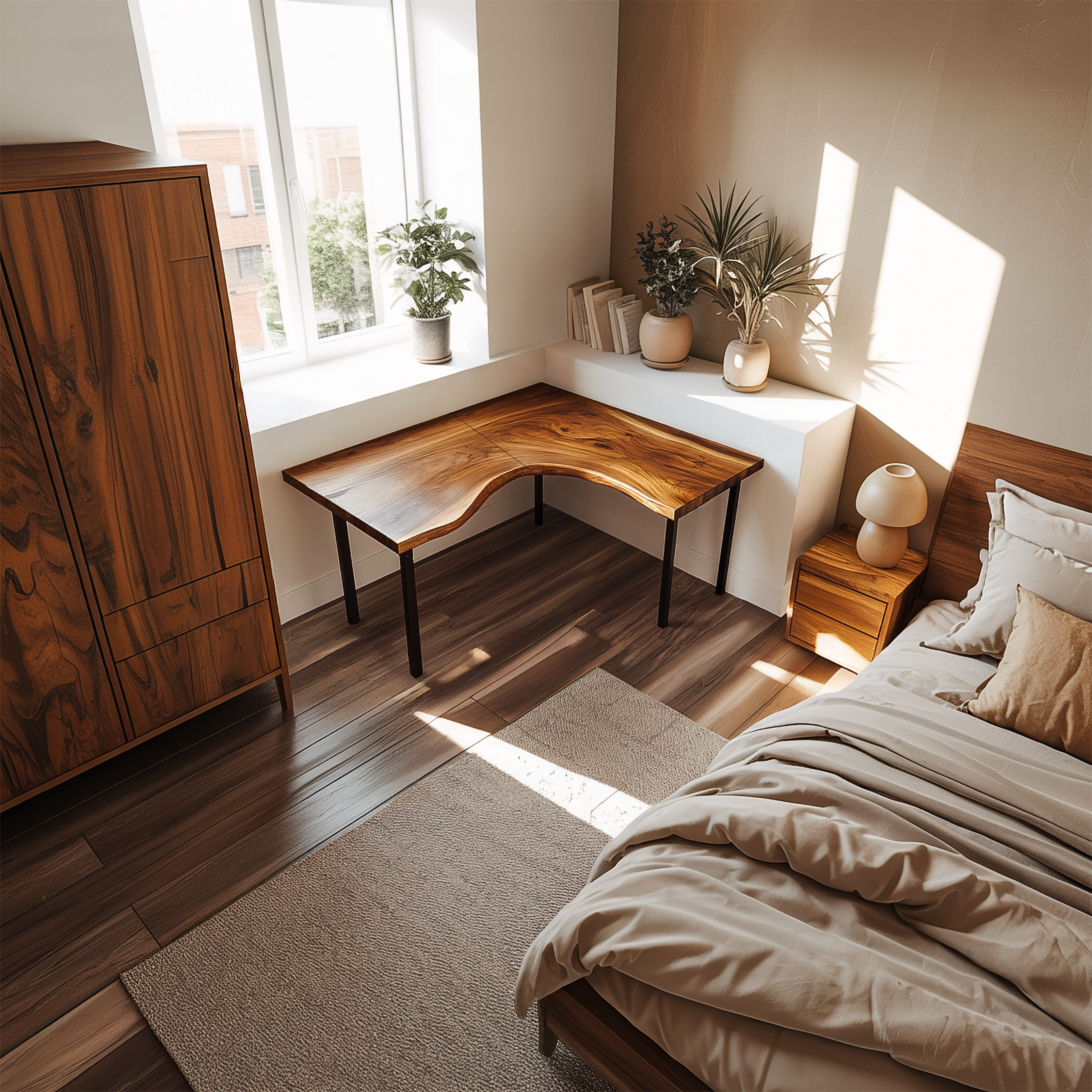 Rustic Minimal Corner Work Desk Work Room And Reading Room SINLSADK080