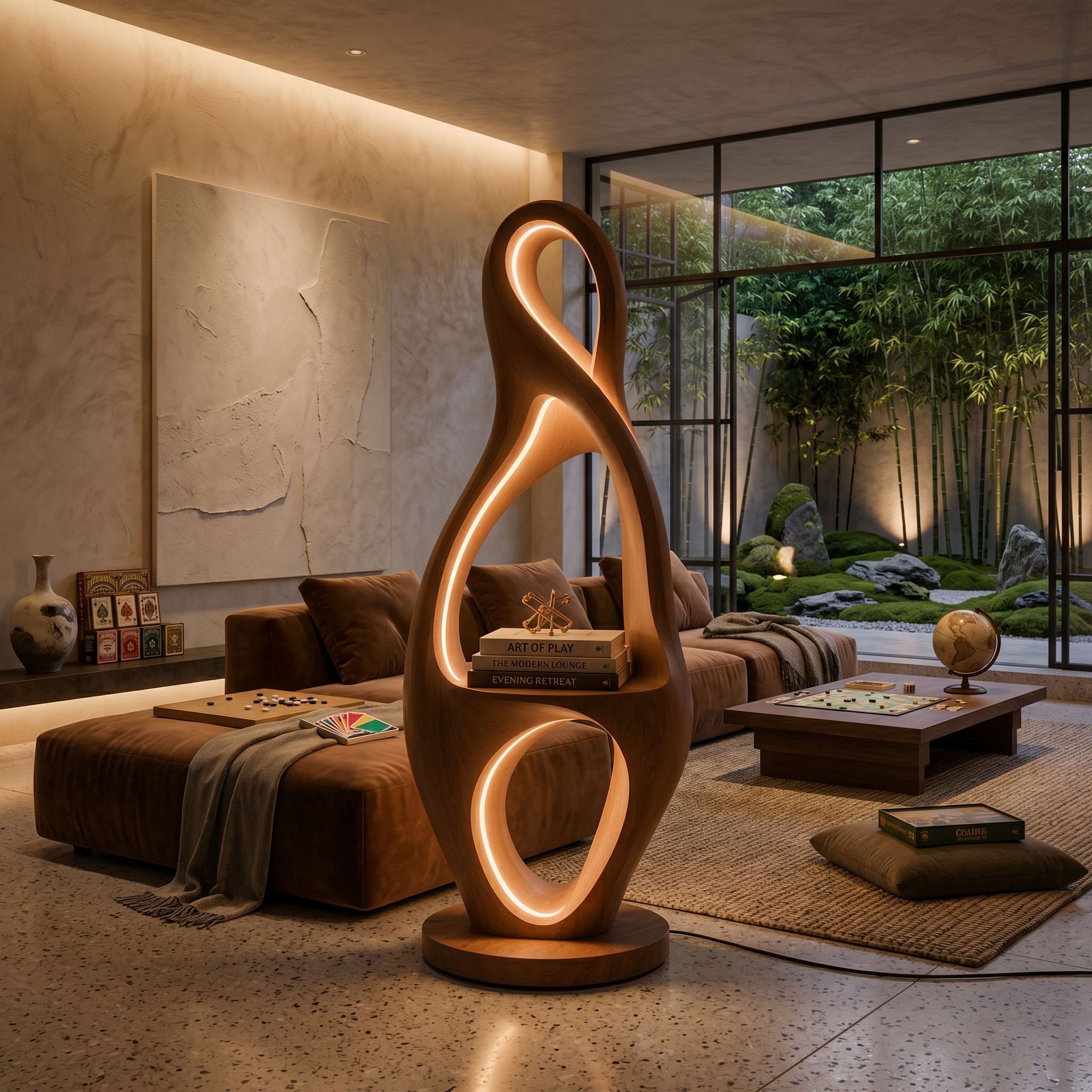 Organic Loop Lamp With Shelf For Living Room SILDTTNLAM021