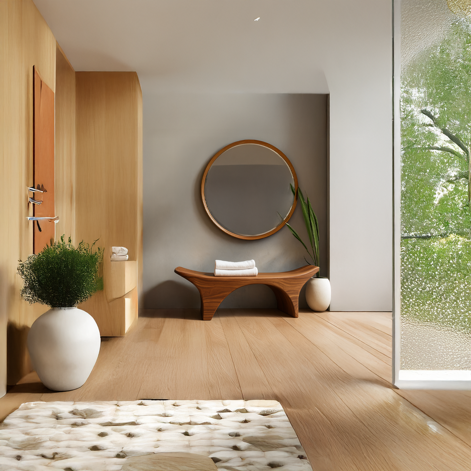 Rustic Spa Bench Bathroom Shower Seating Modern SINLSARS010