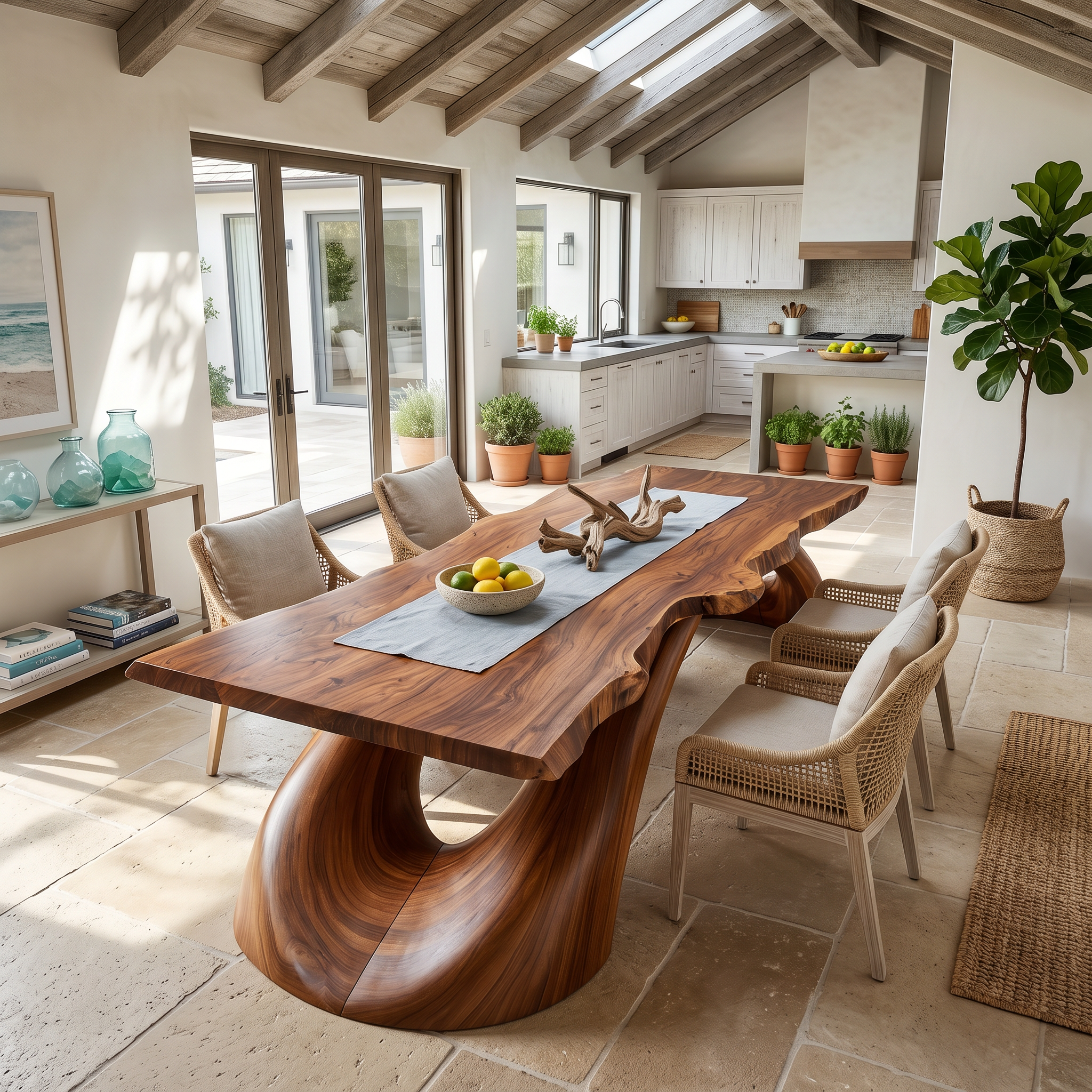 Modern Live Edge Dining Table For Open Concept Dining SILDTTNDN031