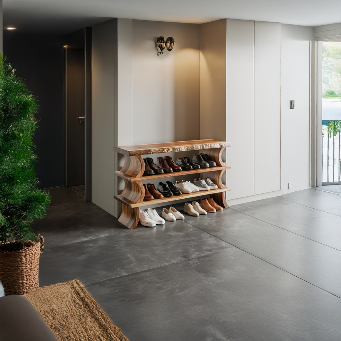 Contemporary Flow Shoe Bench Entryway And Mudroom SINLSASB082