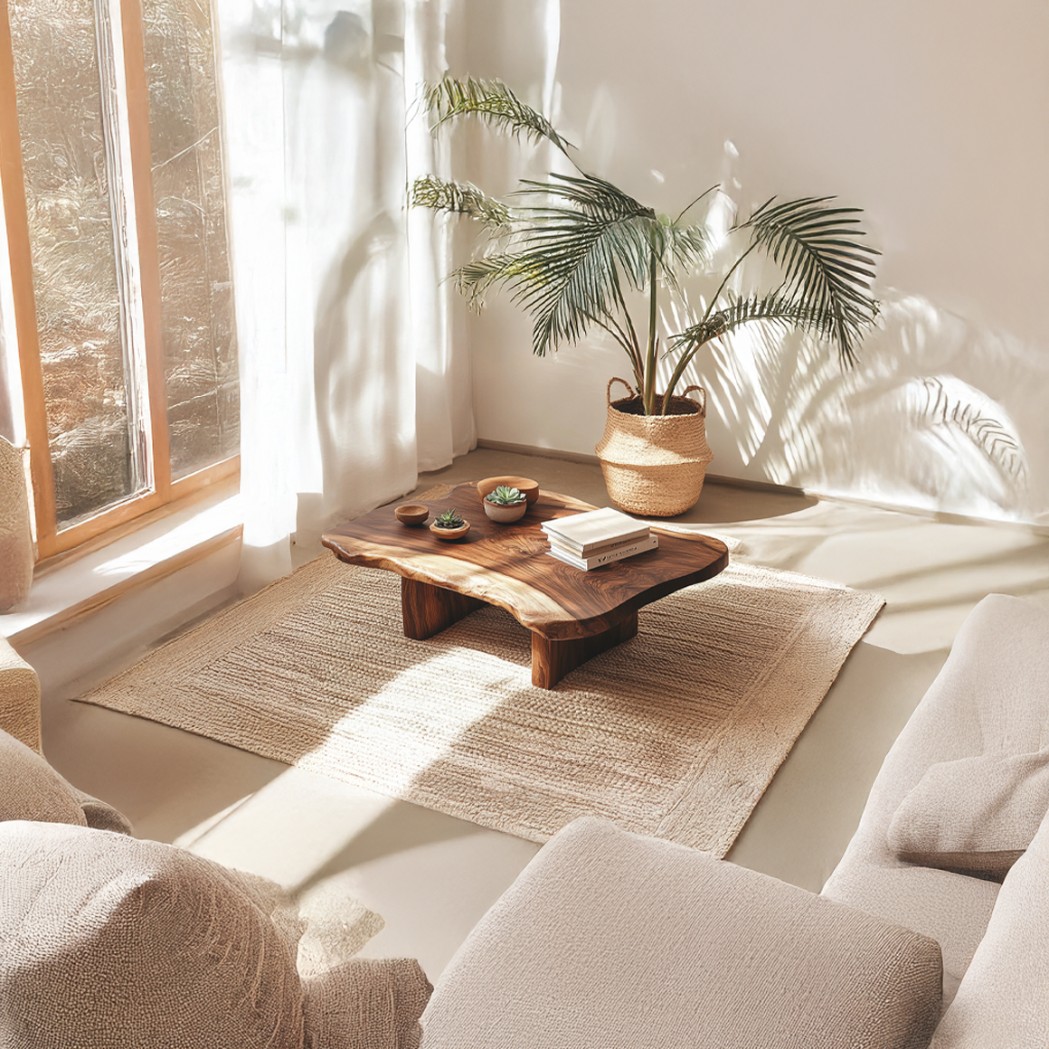 Organic Live Edge Coffee Table For Living Room And Lounge SINLSACF179