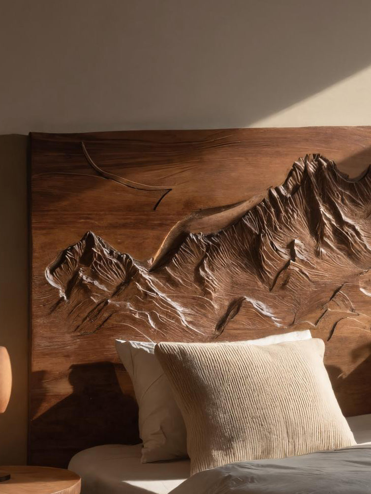 Rustic Mountain Headboard For Bedroom Or Chalet SITHHNHB007