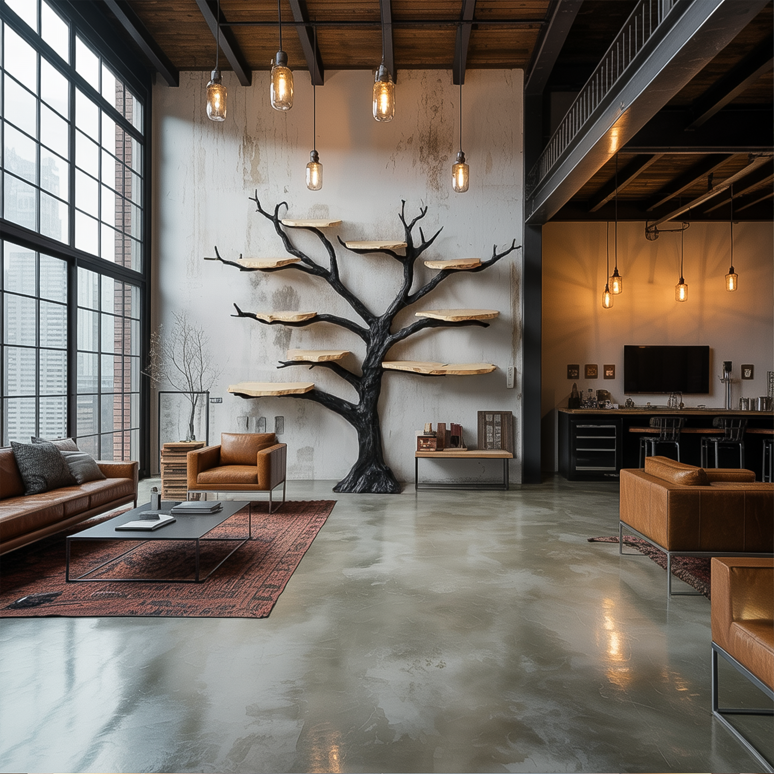 Rustic Organic Tree Wall Shelf Artistic Home Decor SINLSATB563