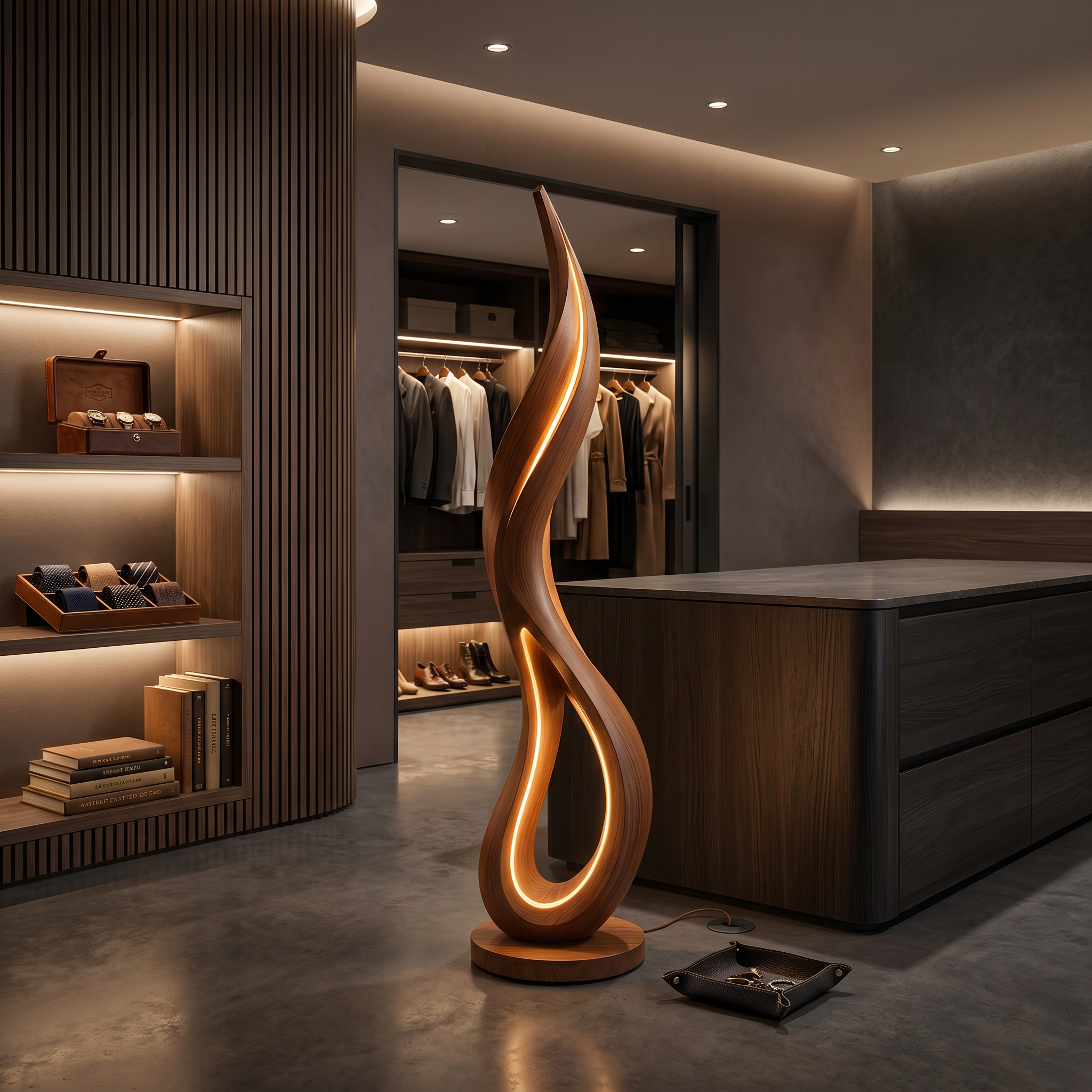 Contemporary Dancing Flame Floor Lamp For Living Room SILDTTNLAM033