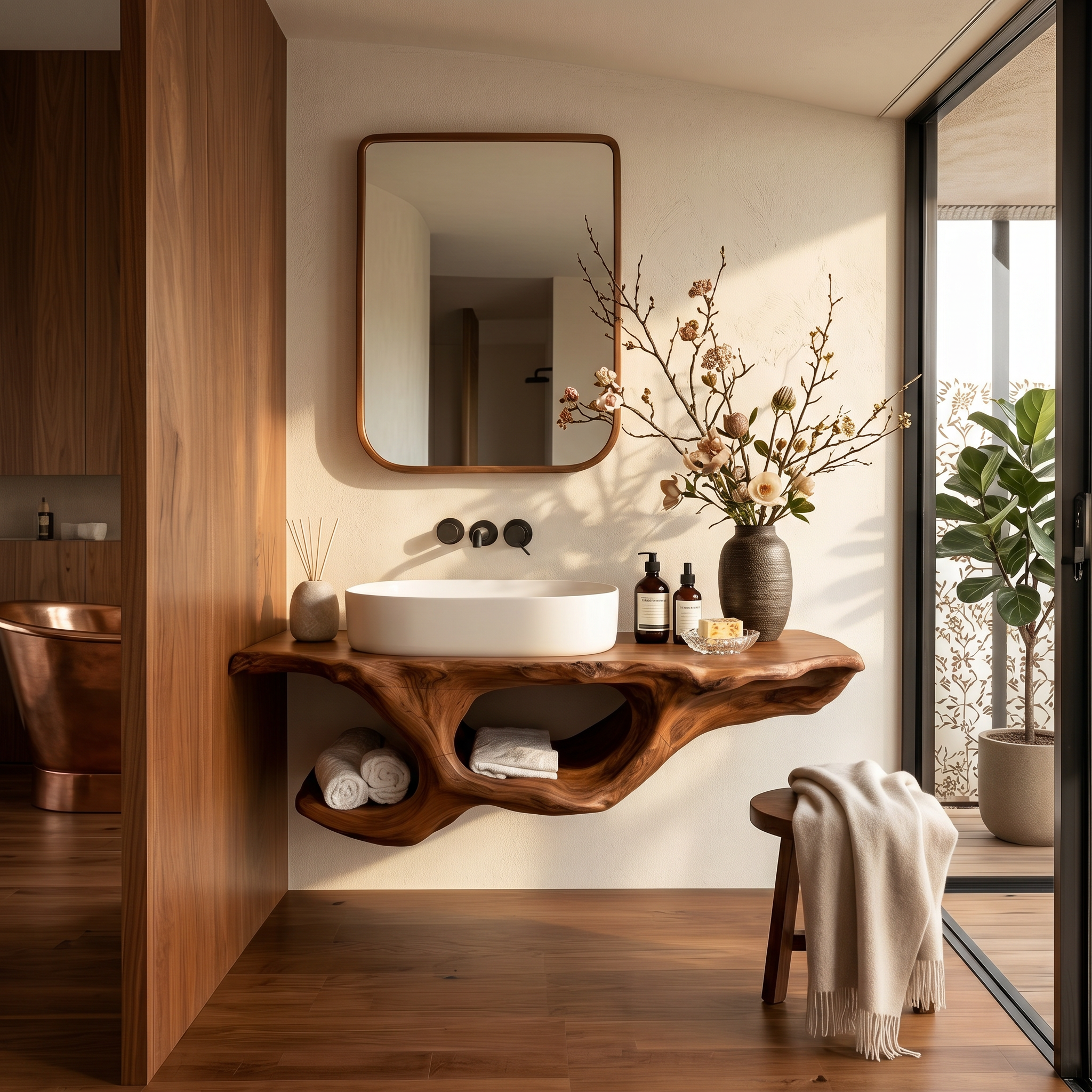 Organic Live Edge Floating Vanity Spa Retreat SILDTTRBRV178