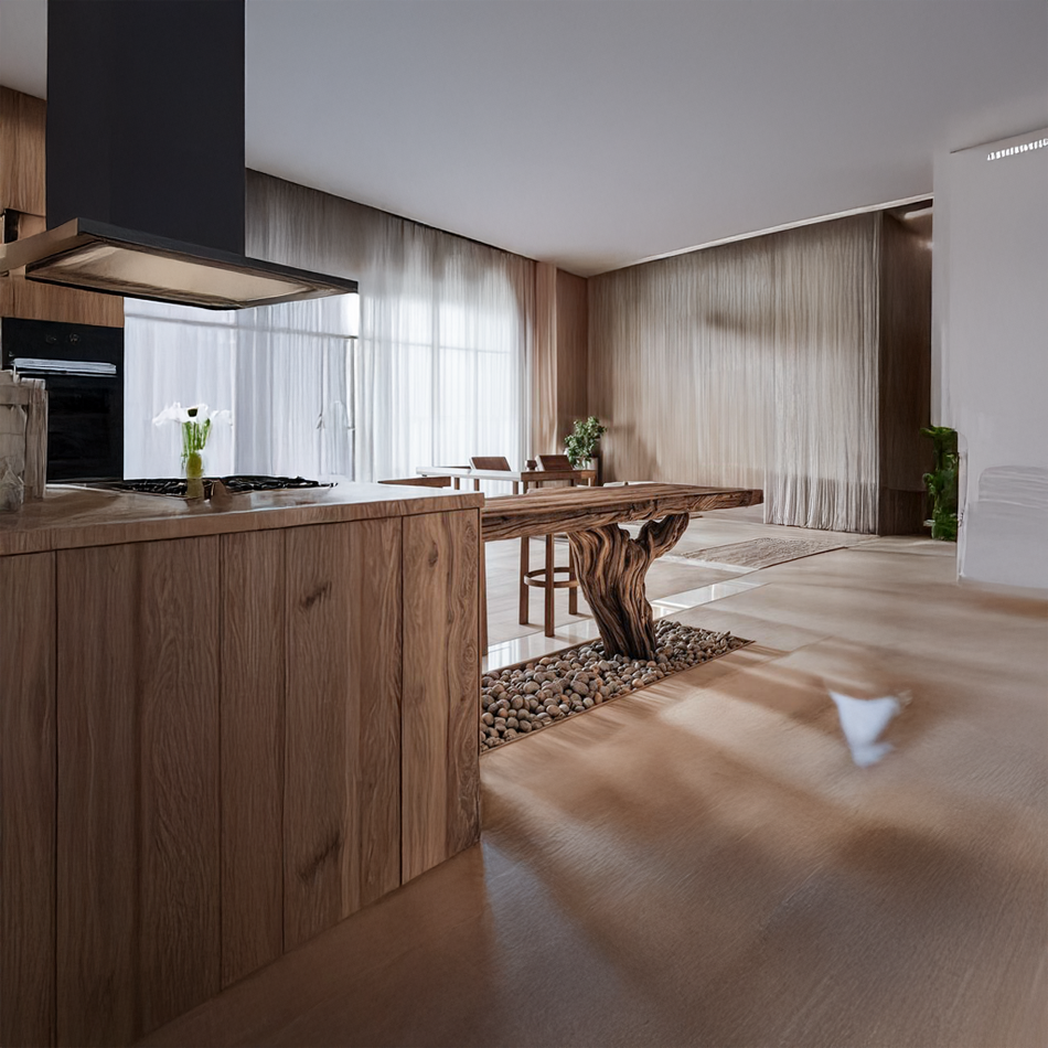 Rustic Tree Island Kitchen Dining SINLSACS124