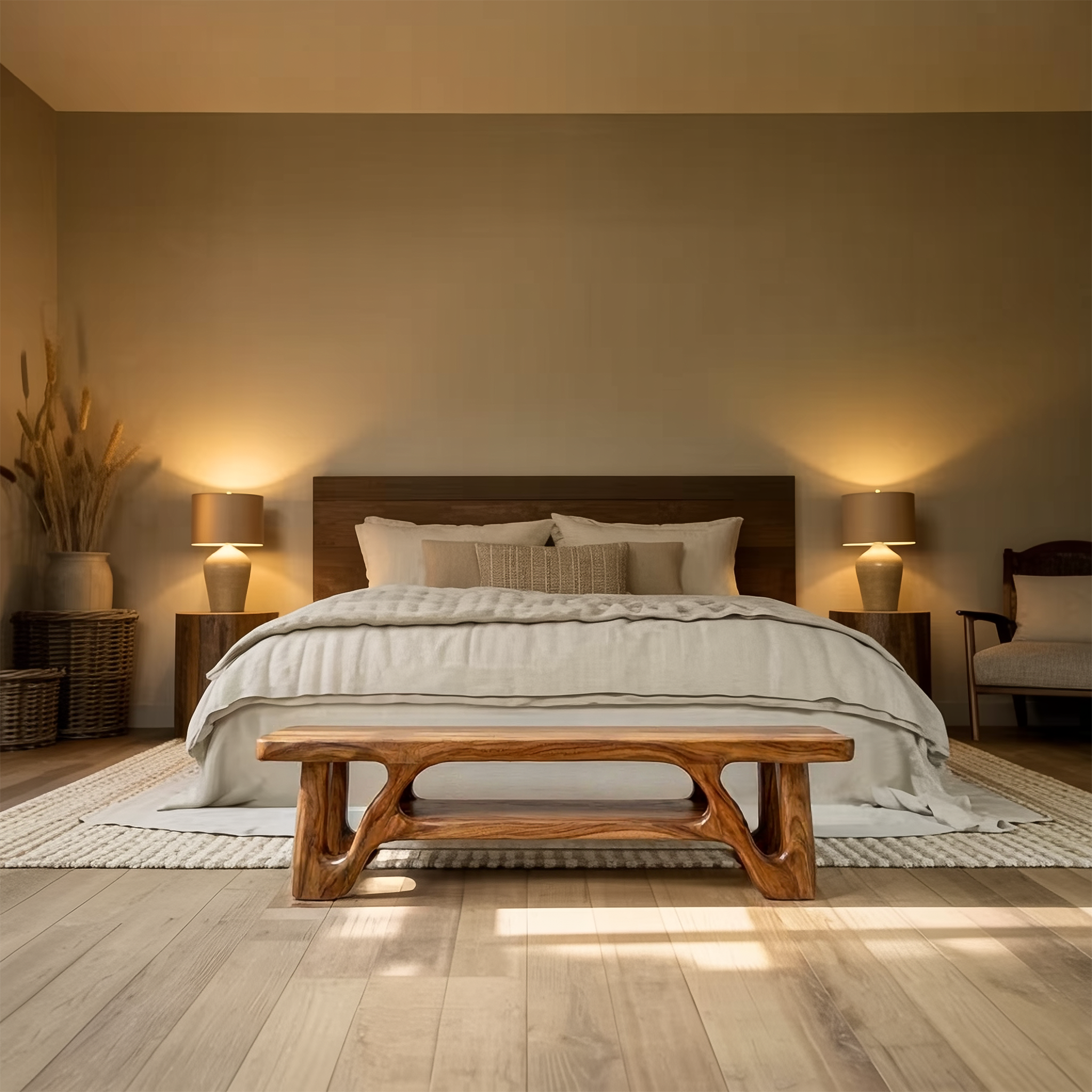 Modern Sculptural Bedroom Bench For Bedroom And Interior Decor SINLSARS085