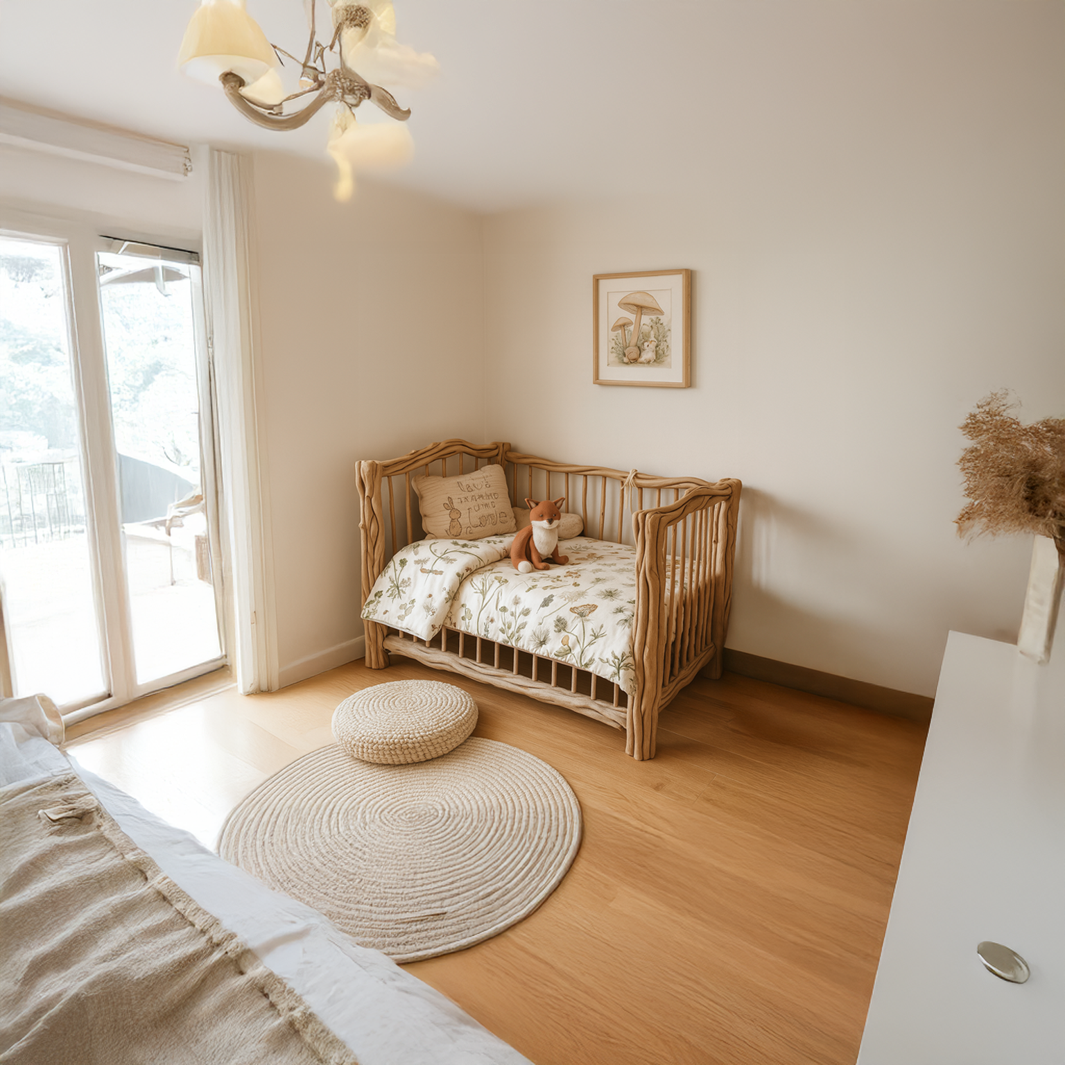 Rustic Kids Wood Bed Nursery Room SINLSAWB034
