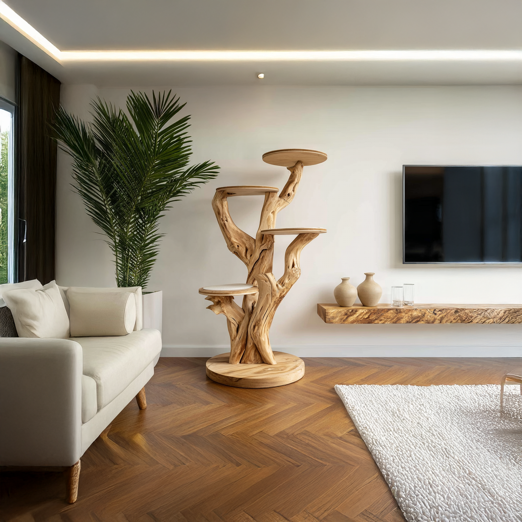 Rustic Cat Tree Tower Living Room And Morden House SINLSATT116