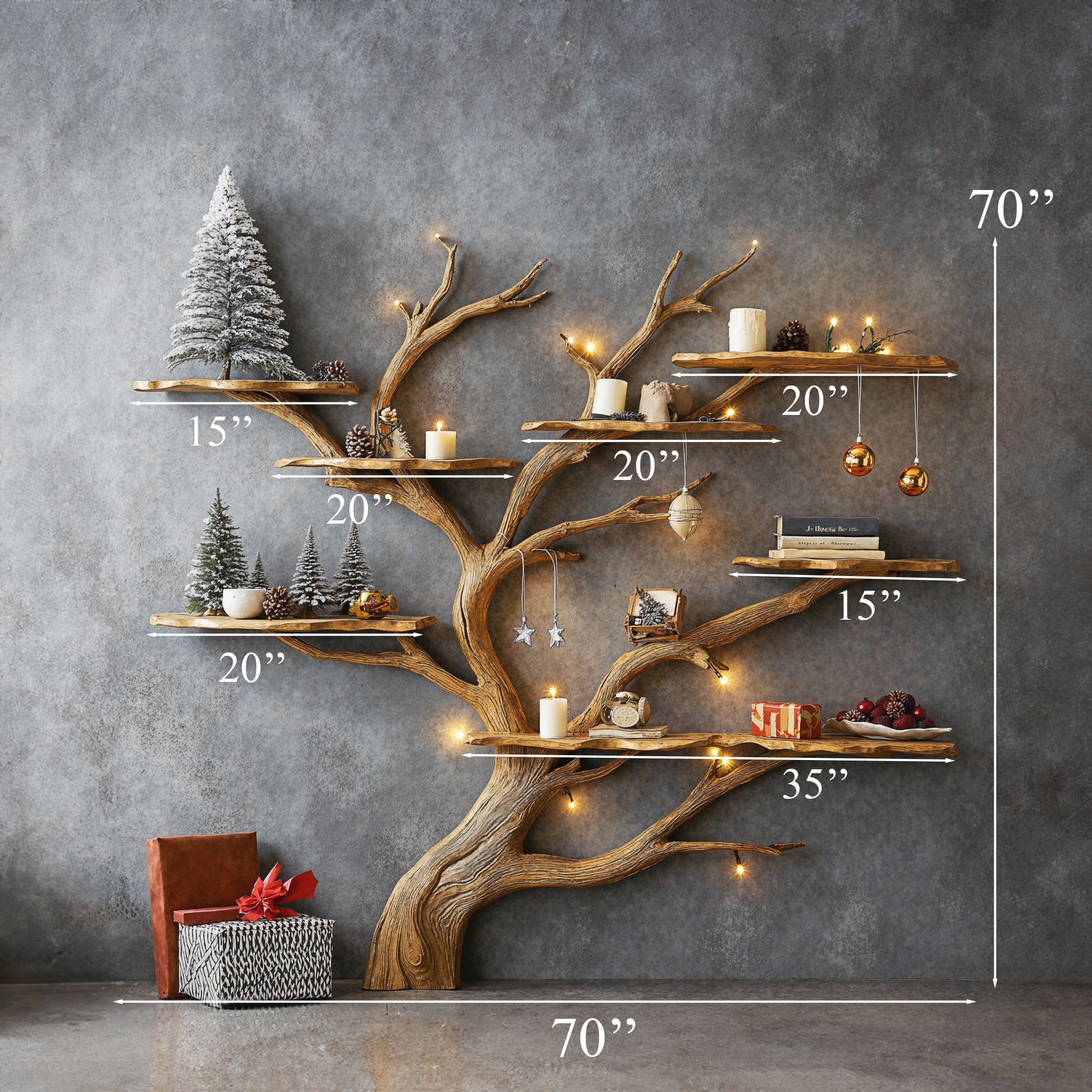 Tree Branch Montessori Bookshelf Mid Century Bookcase Home Decor SINLTB080