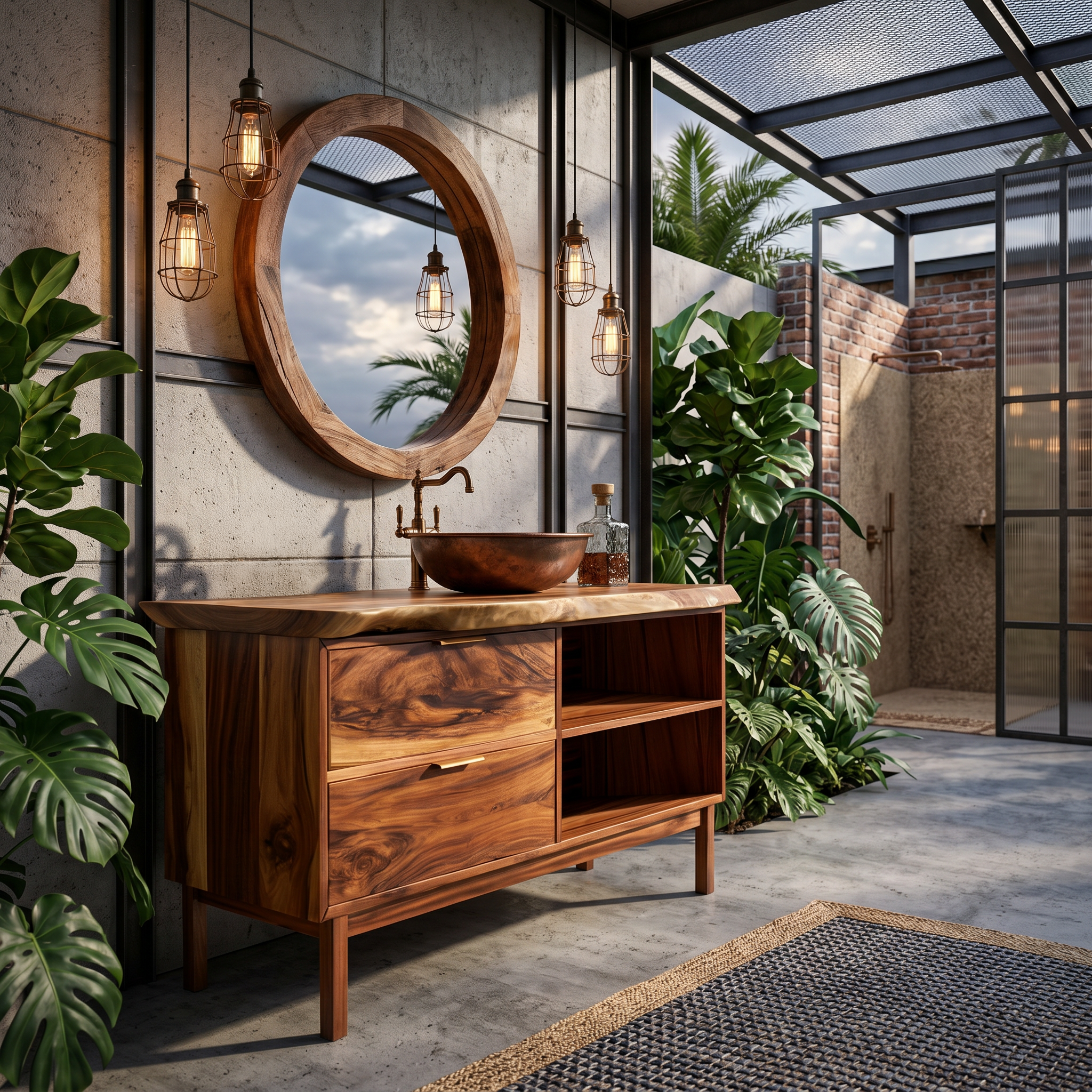 Handmade Wood Sink Cabinet For Powder Room SILDTTRBRV166