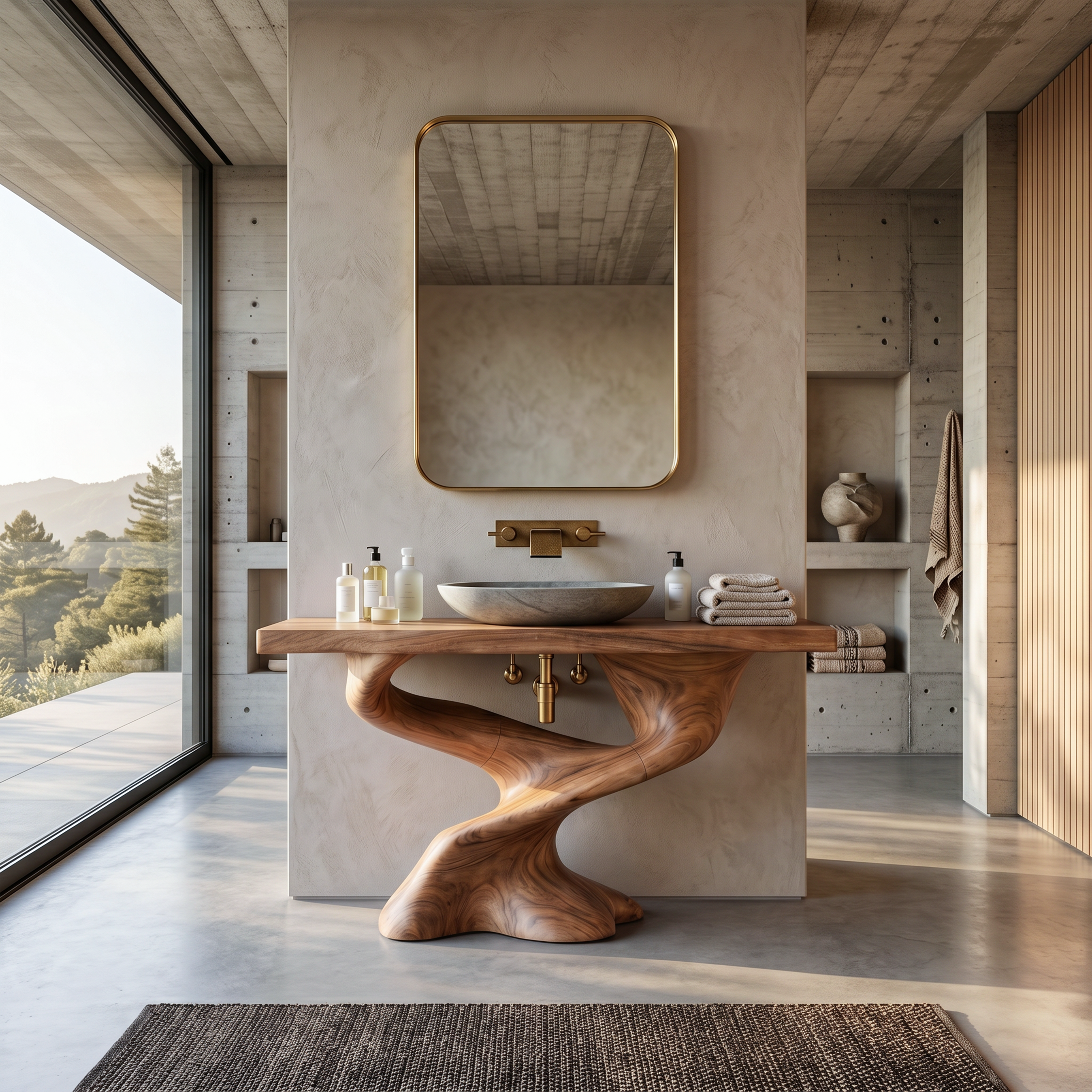 Handcrafted Solid Vanity For Unique Bathroom Design SILDTTNBRV011