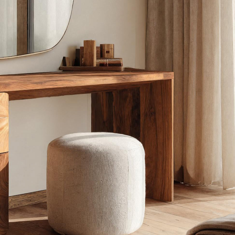 Modern Sculptural Vanity Table With Drawer Storage For Bedroom RTTHHNVAN011
