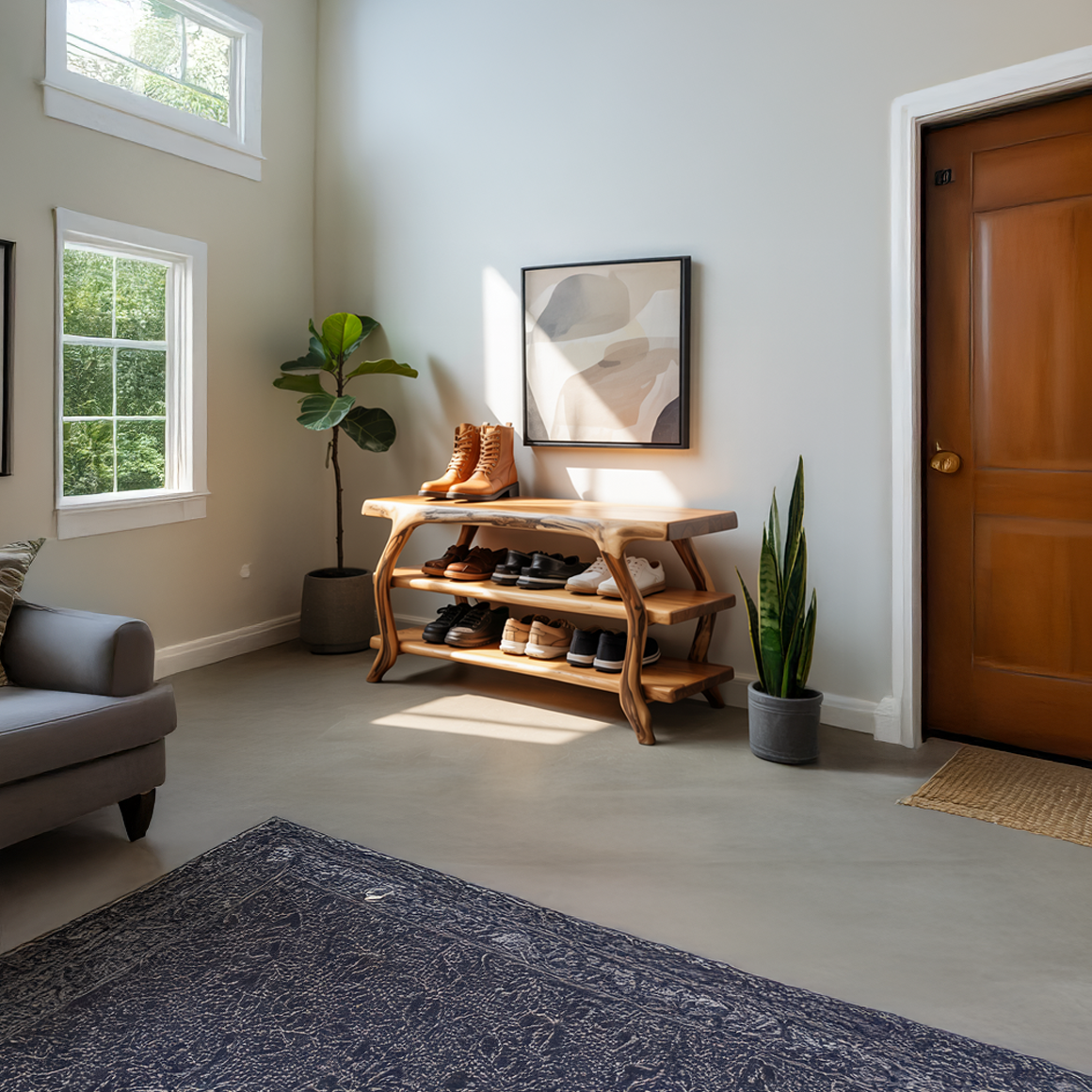 Rustic Crafted Shoe Organizer Entryway And Studio SINLSASB077