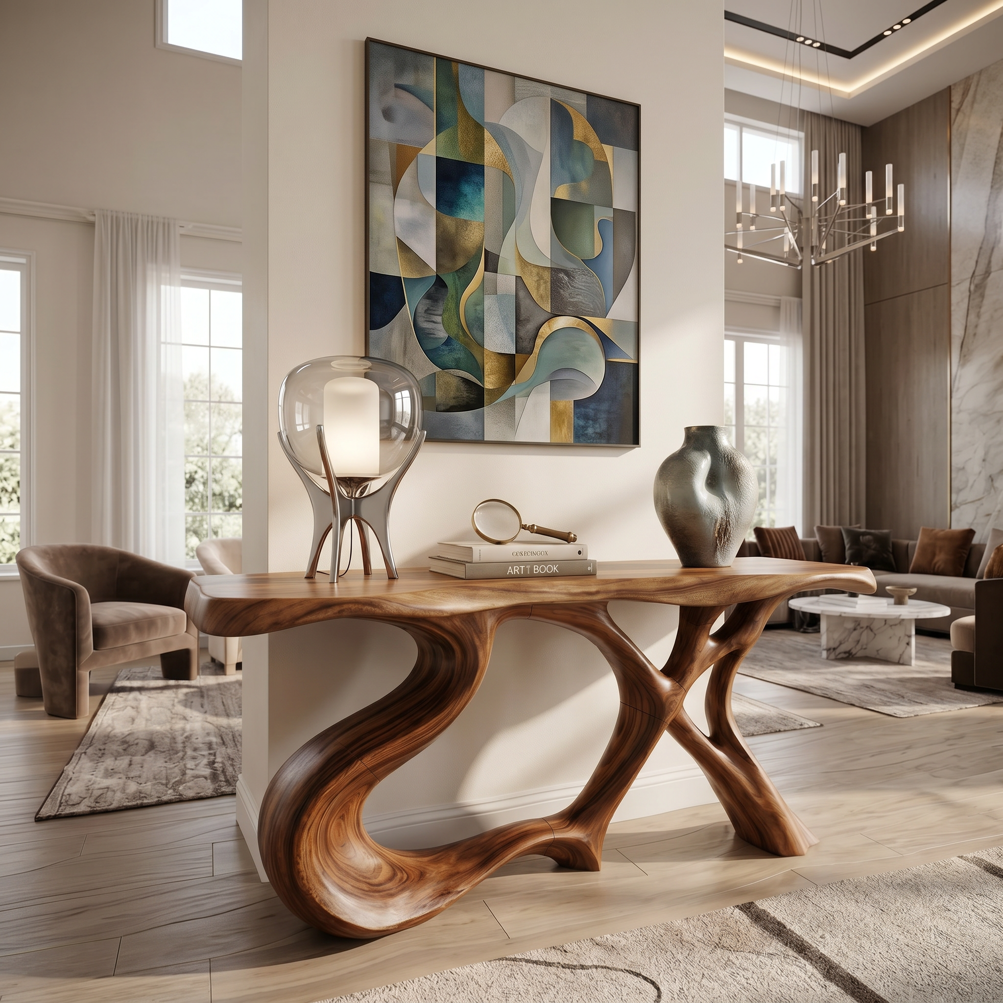Organic Root Base Console Table Luxury Living Room SILDTTRCS104