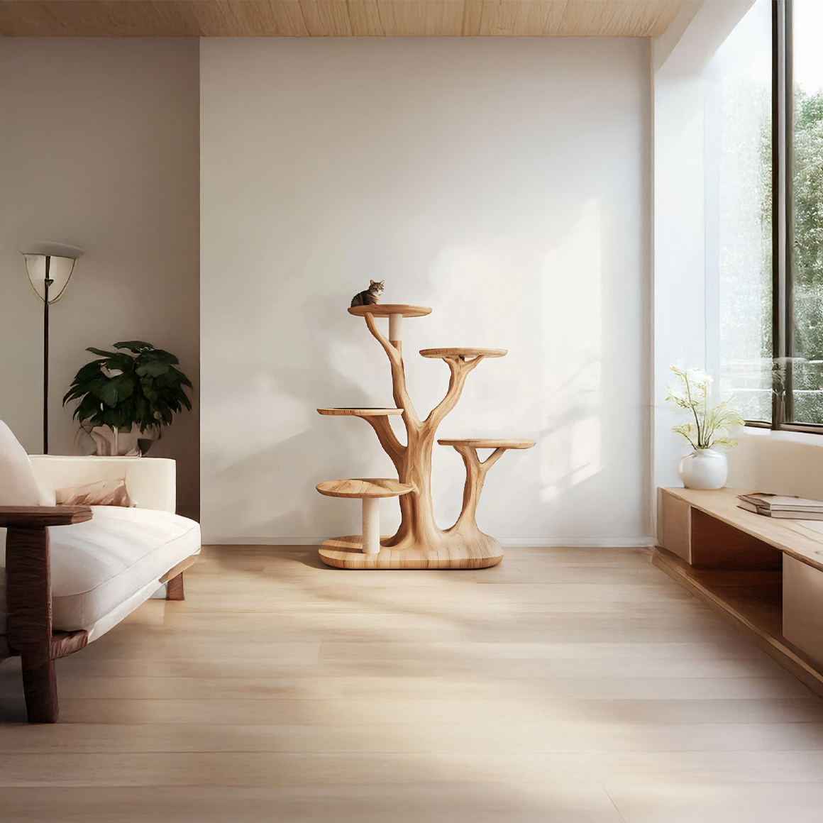 Mid Century Tree Cat Tower Lounge Living Room SINLSATT044