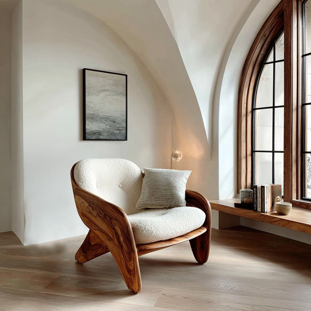 Modern Natural Wood Chair For Bedroom Reading Corner RTTHHNCHR156