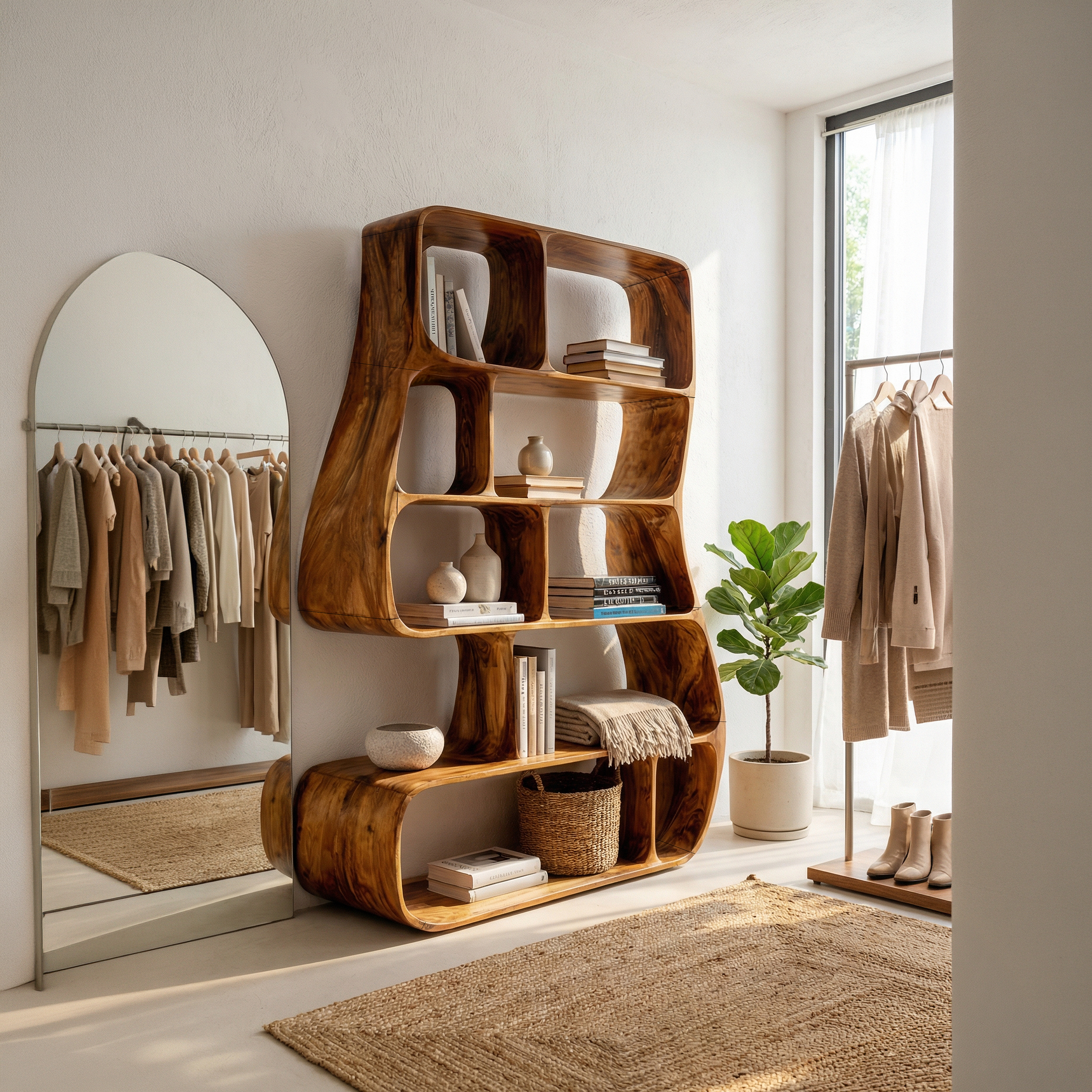 Contemporary Artistic Bookshelf Bedroom Corner Display SILDTTRBS012