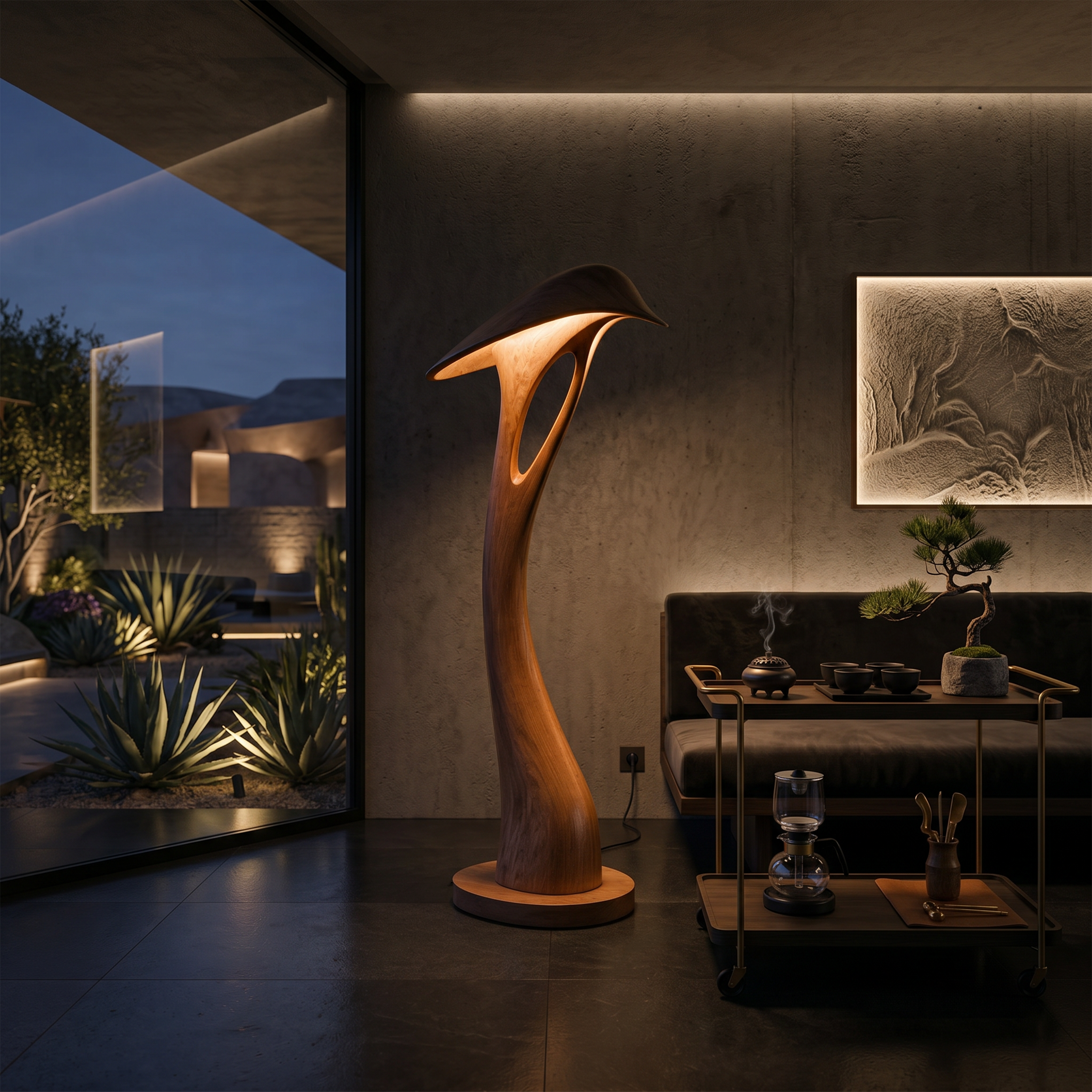 Organic Leaf Curve Floor Lamp For Reading Nook SILDTTNLAM006