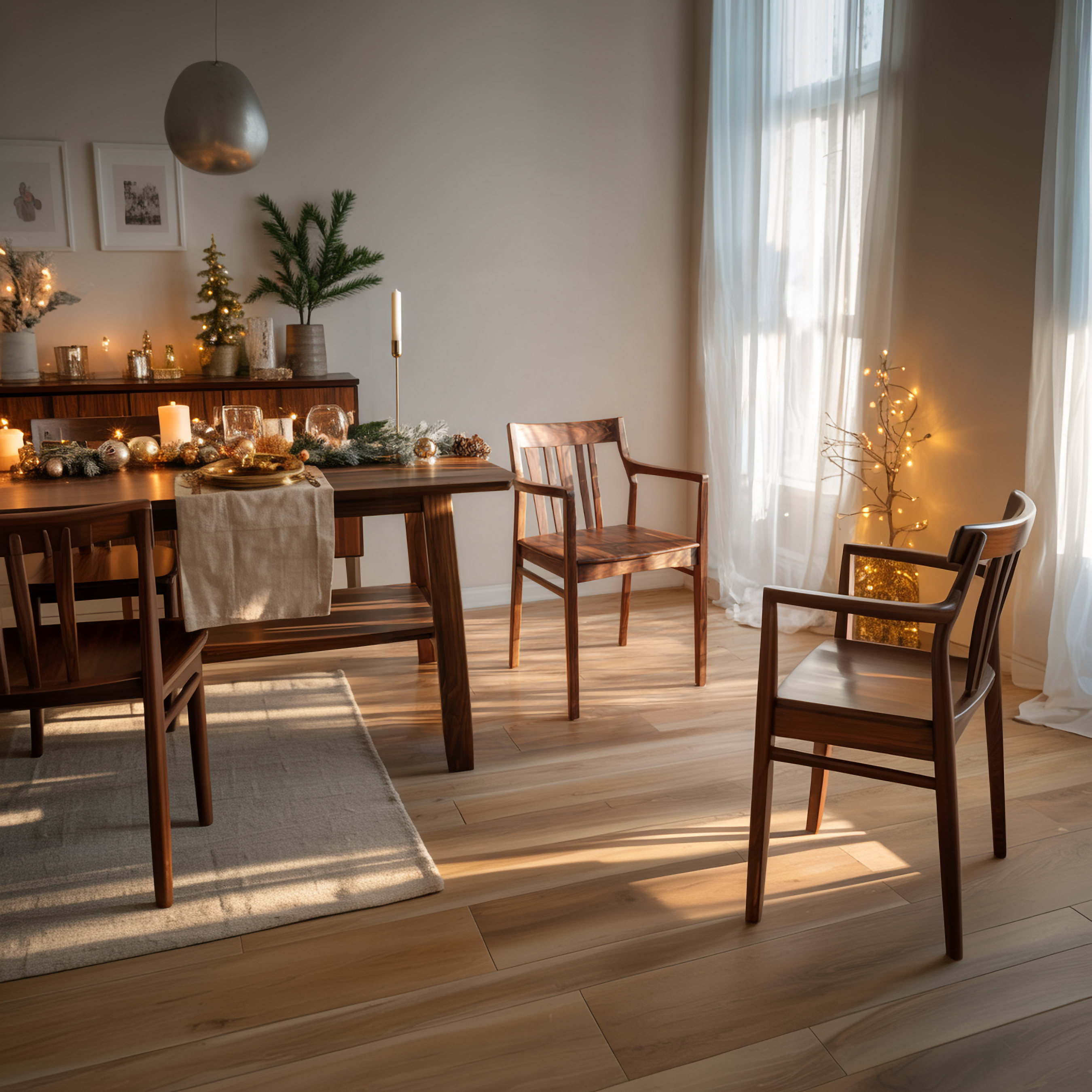 Mid Century Wooden Dining Chair Dining Room SINLSAWC037