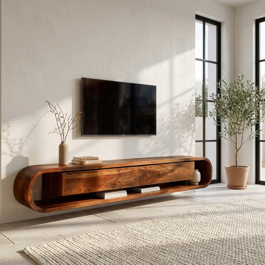 Organic Floating Sculptural TV Console For Living Room RTTHHNTVC113