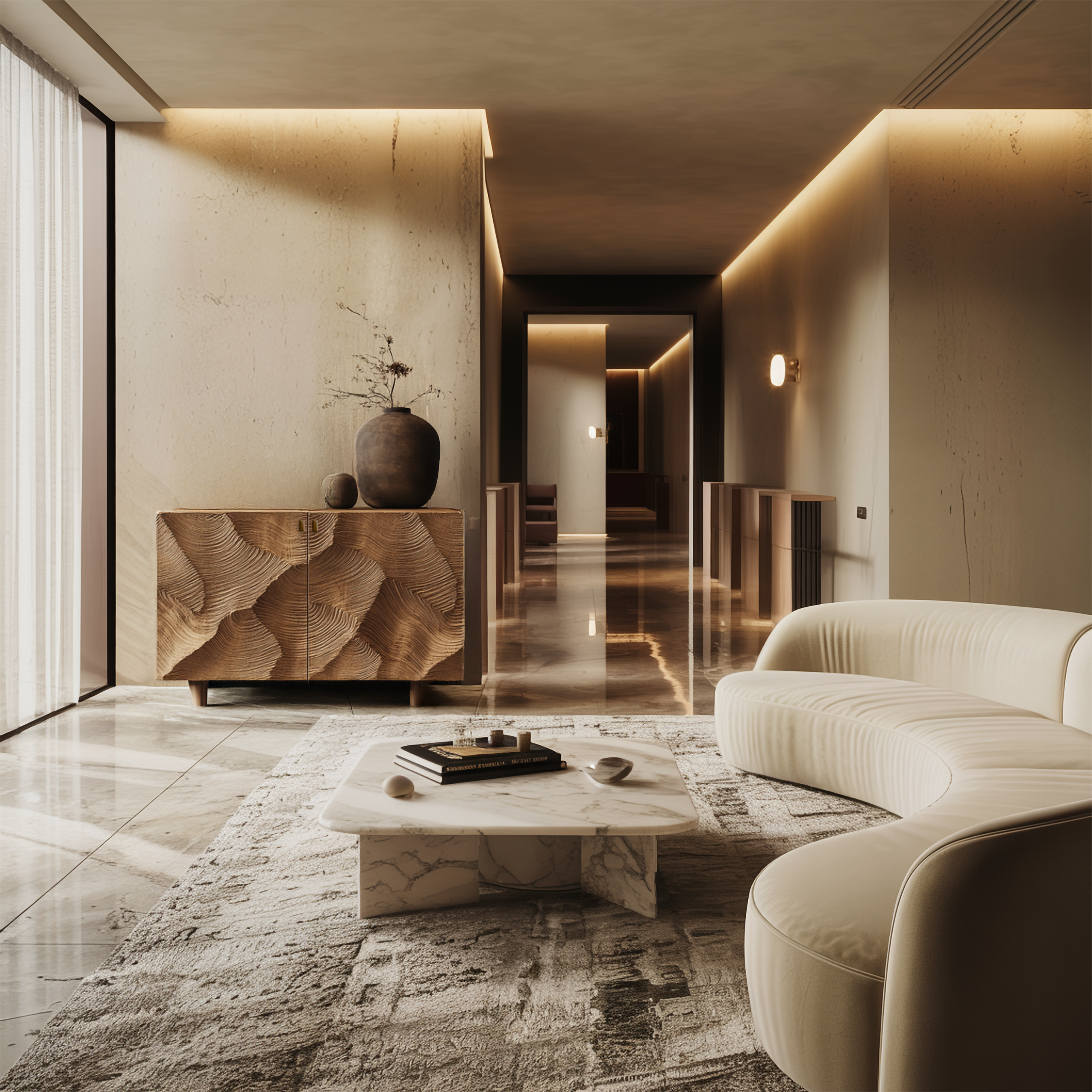 Organic Modern Sideboard Cabinet For Living Room And Dining Room SINLSASC354