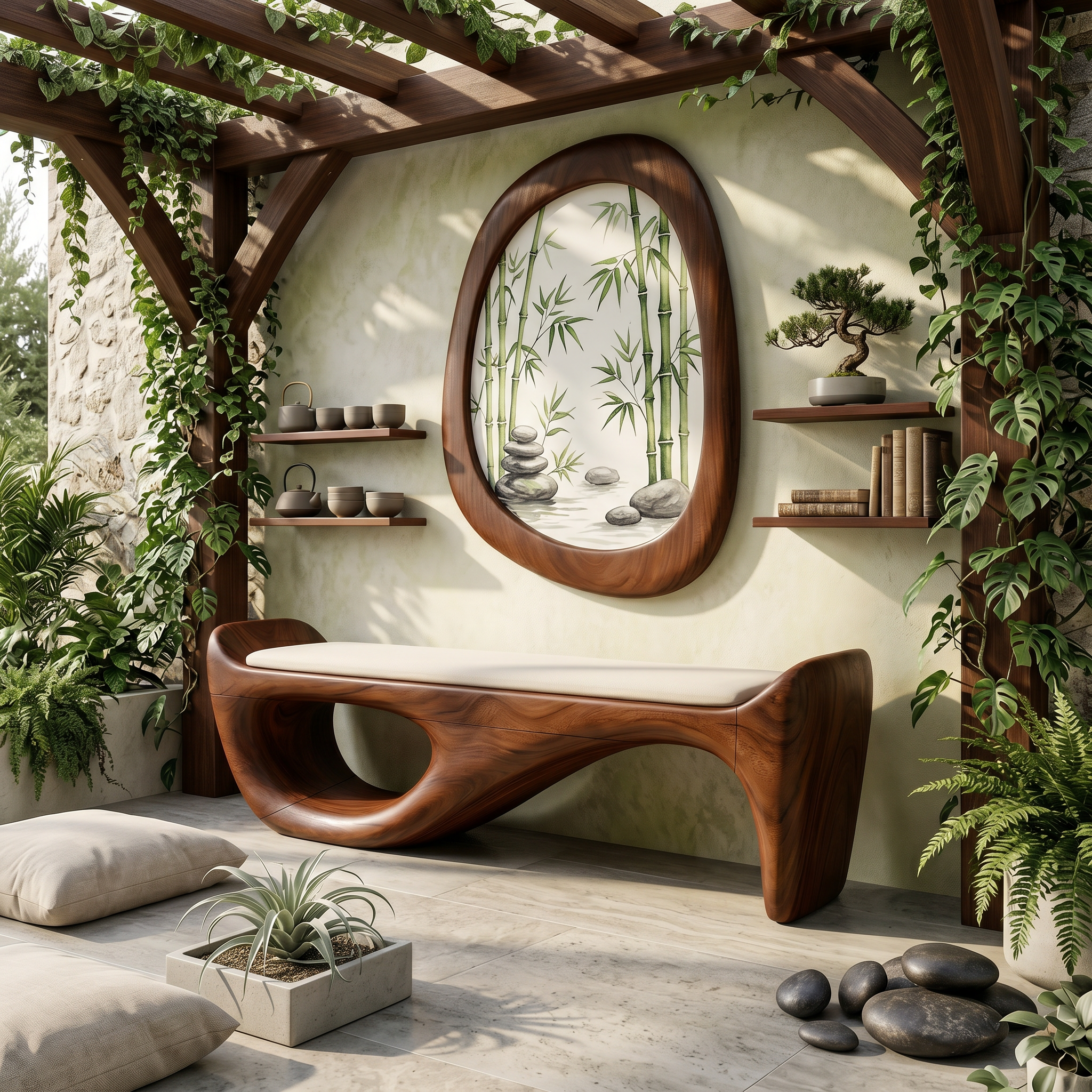 Designer Entryway Bench Organic Modern Home SILDTTRBEN064