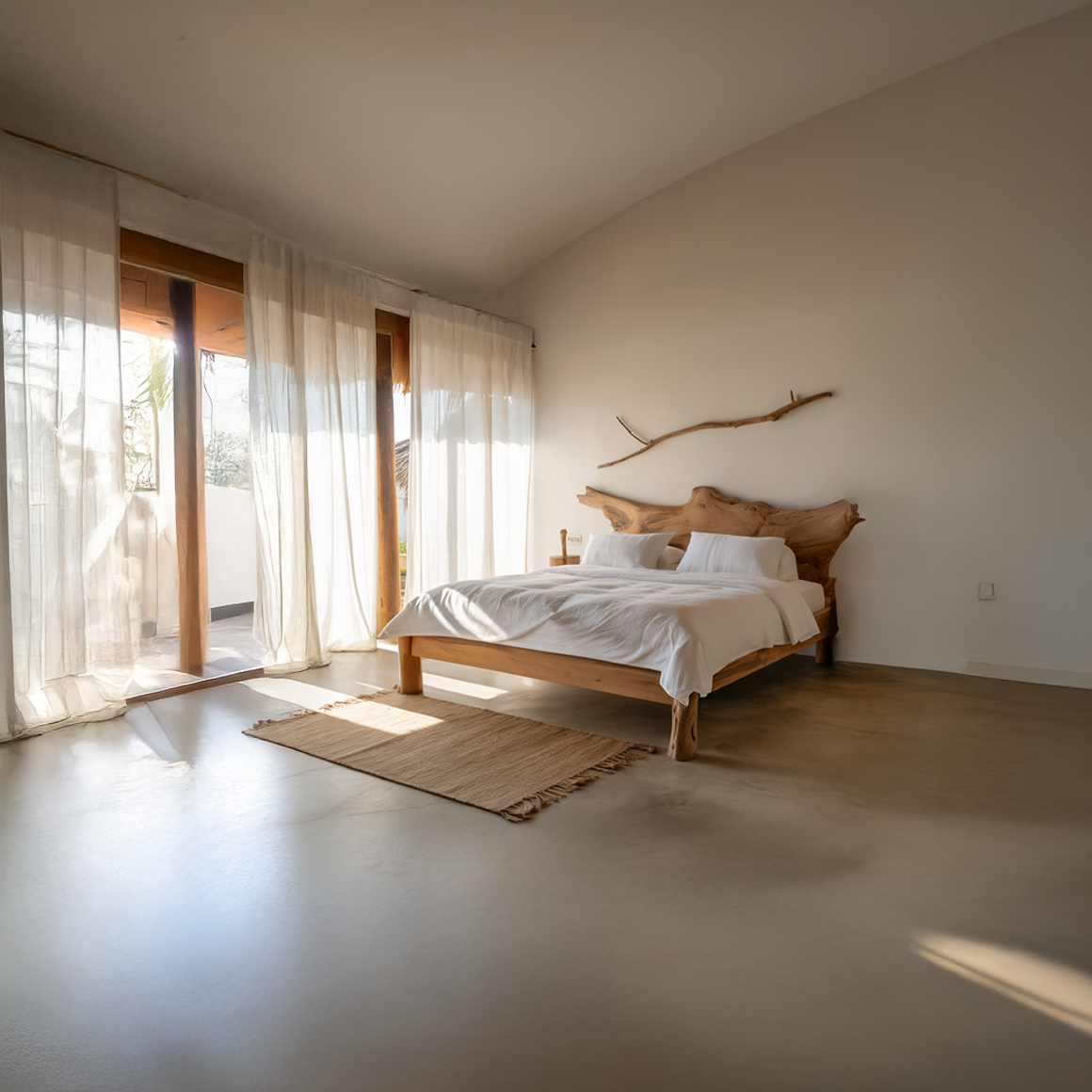 Rustic Live Edge Bed Modern Seaside Bedroom SINLSAWB064