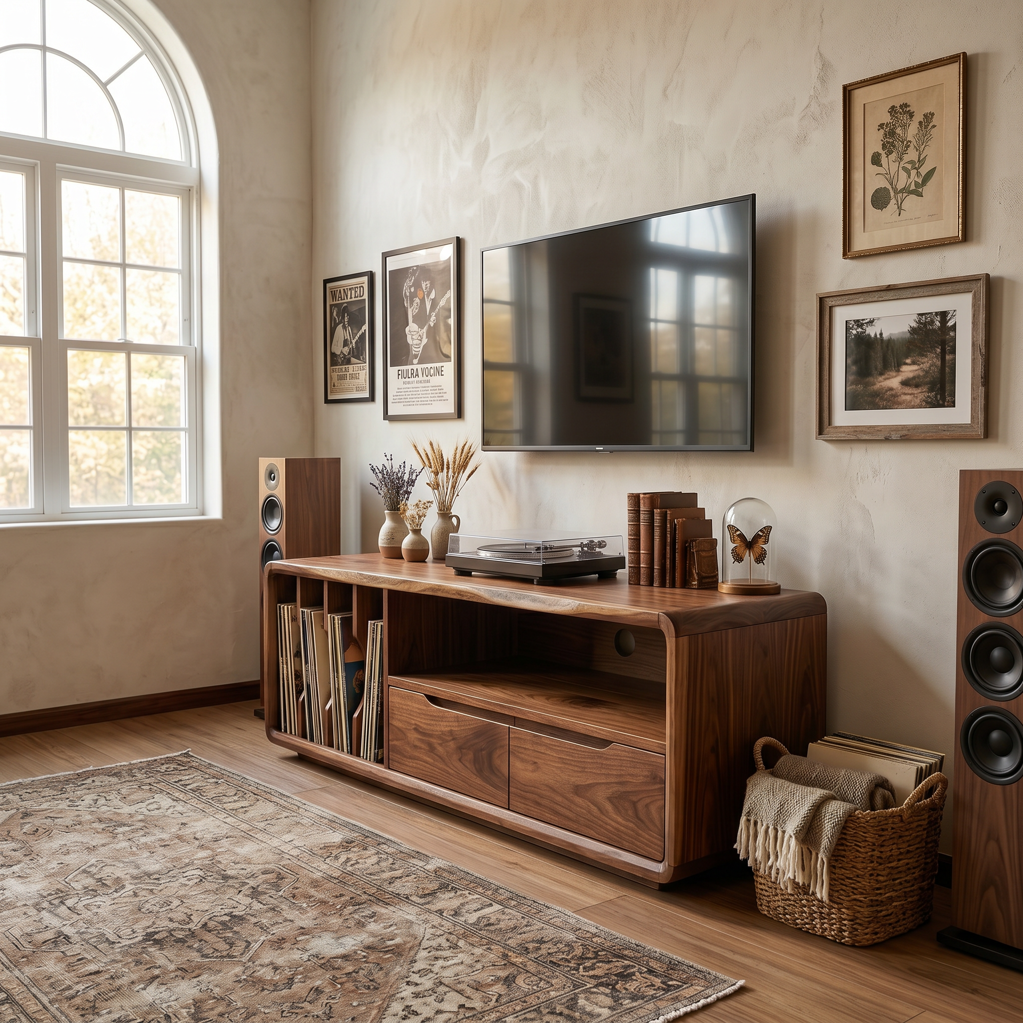 Handmade Wooden TV Cabinet Organic Curved Form SILDTTRTVC114
