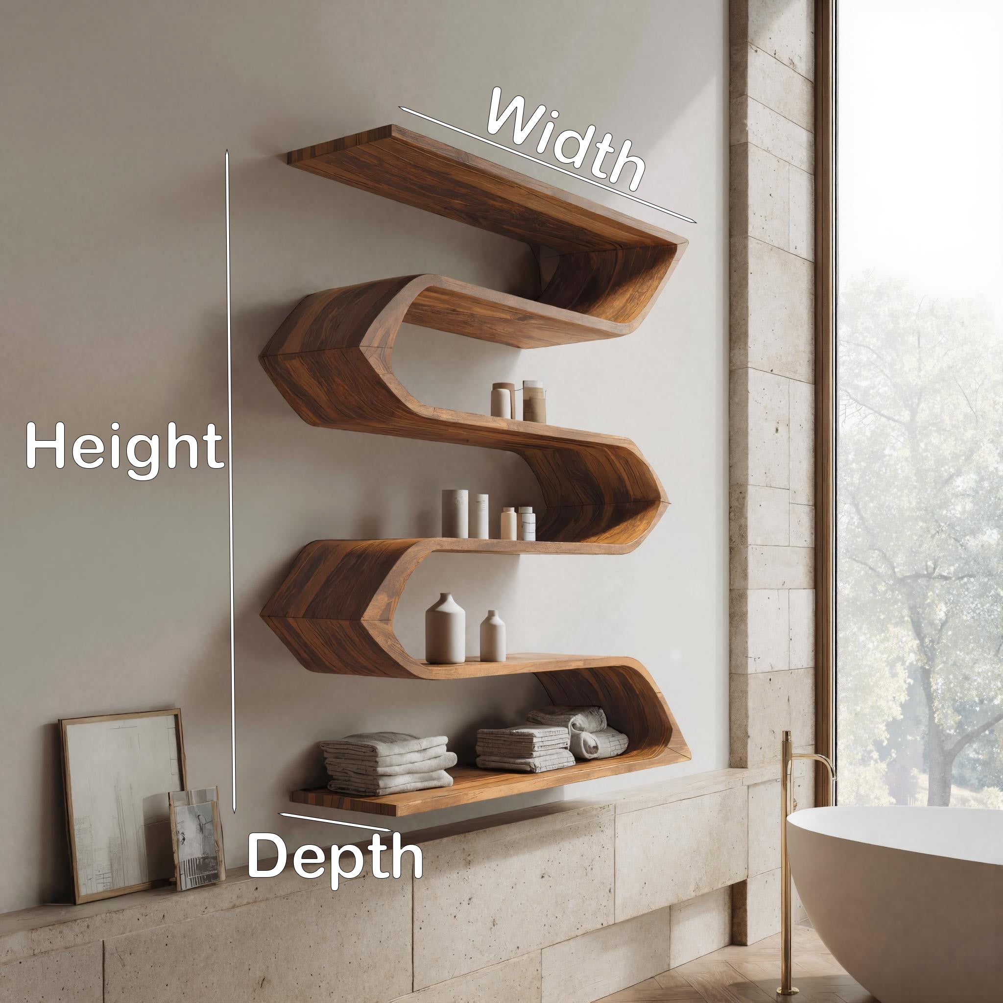 Modern Sculptural Wall Mounted Bathroom Storage For Bathroom RTTHHNBAS024