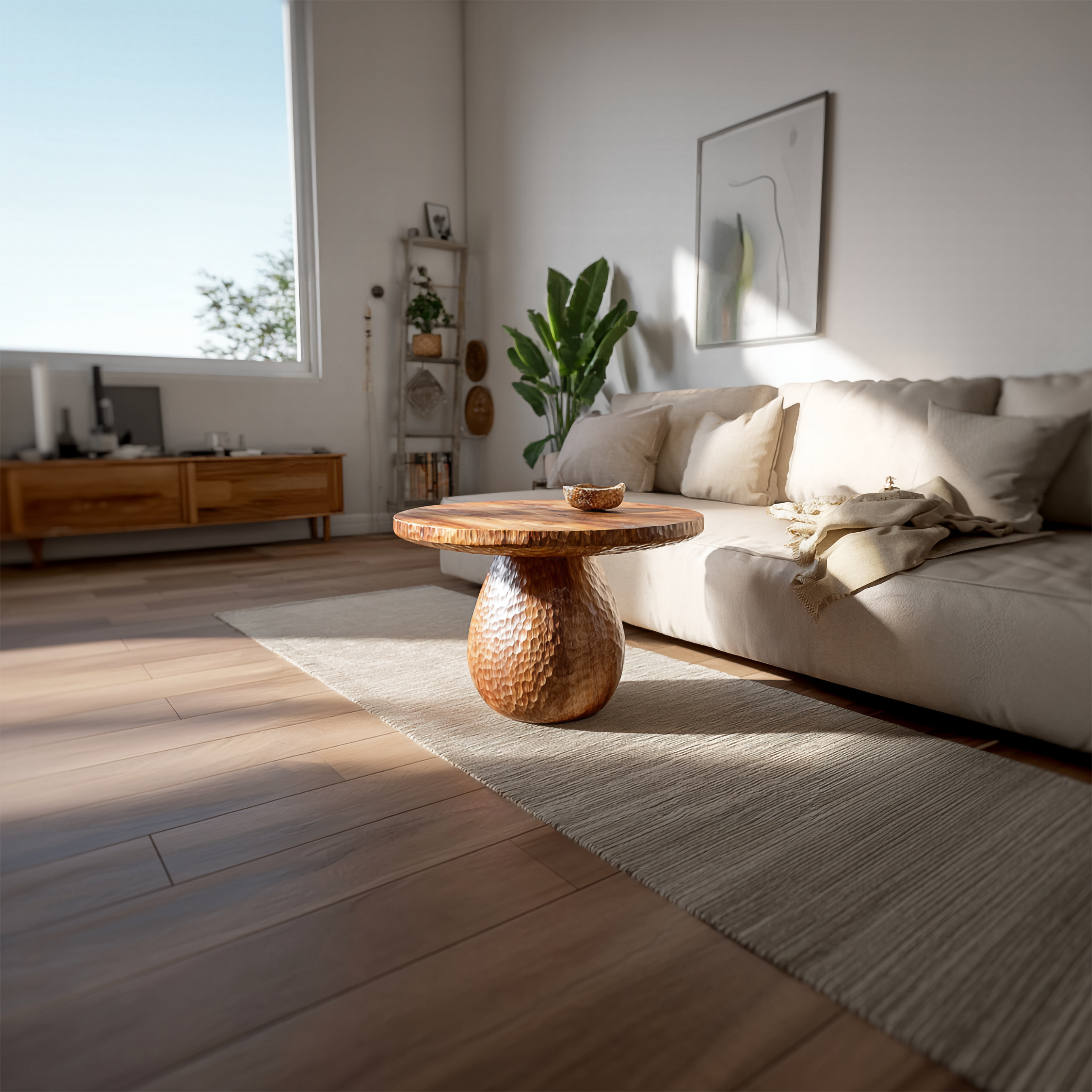 Organic Modern Wooden Coffee Table Living Room SINLSACF273