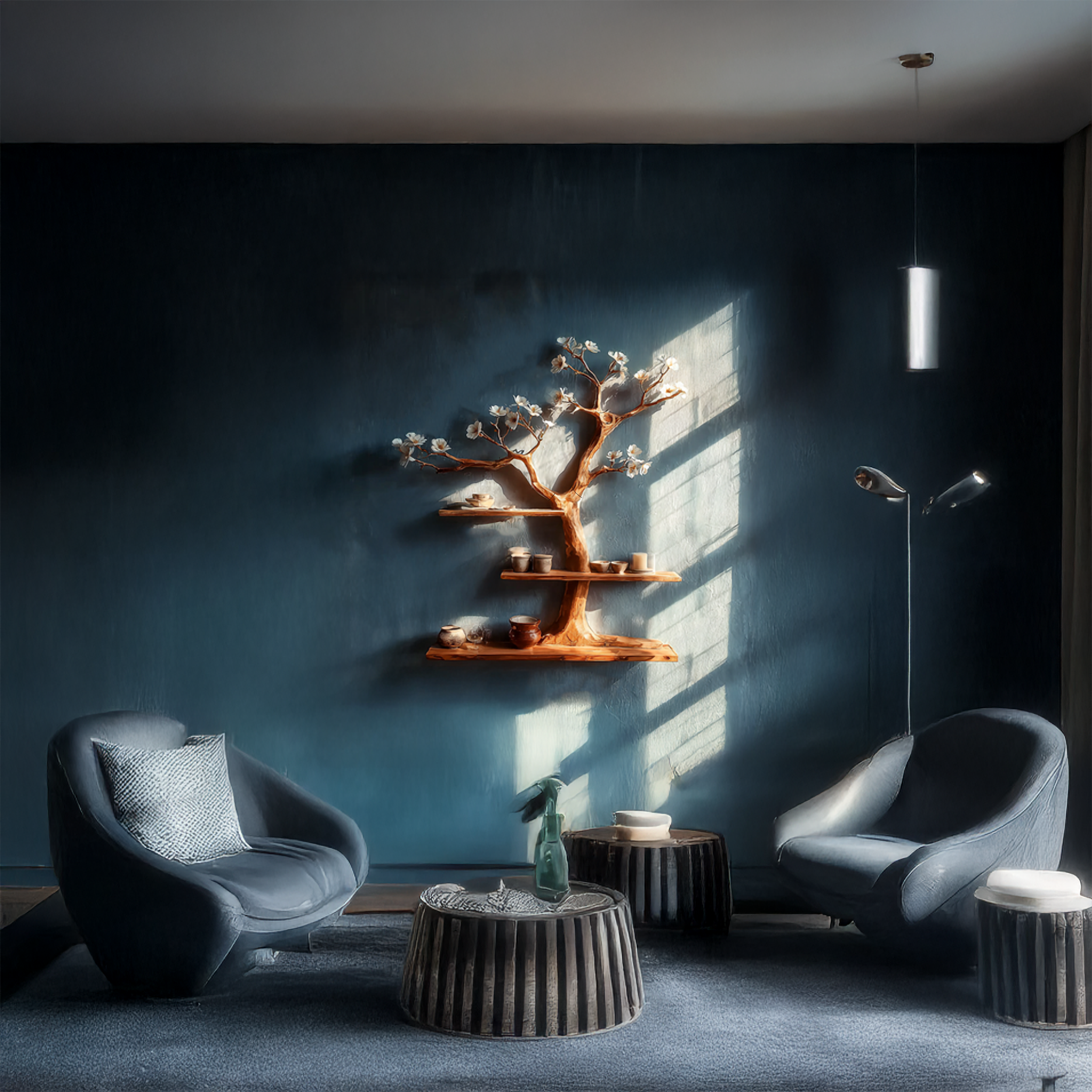 Rustic Tree Wall Shelf Artistic Bedroom Or Living Room SINLSATBS048