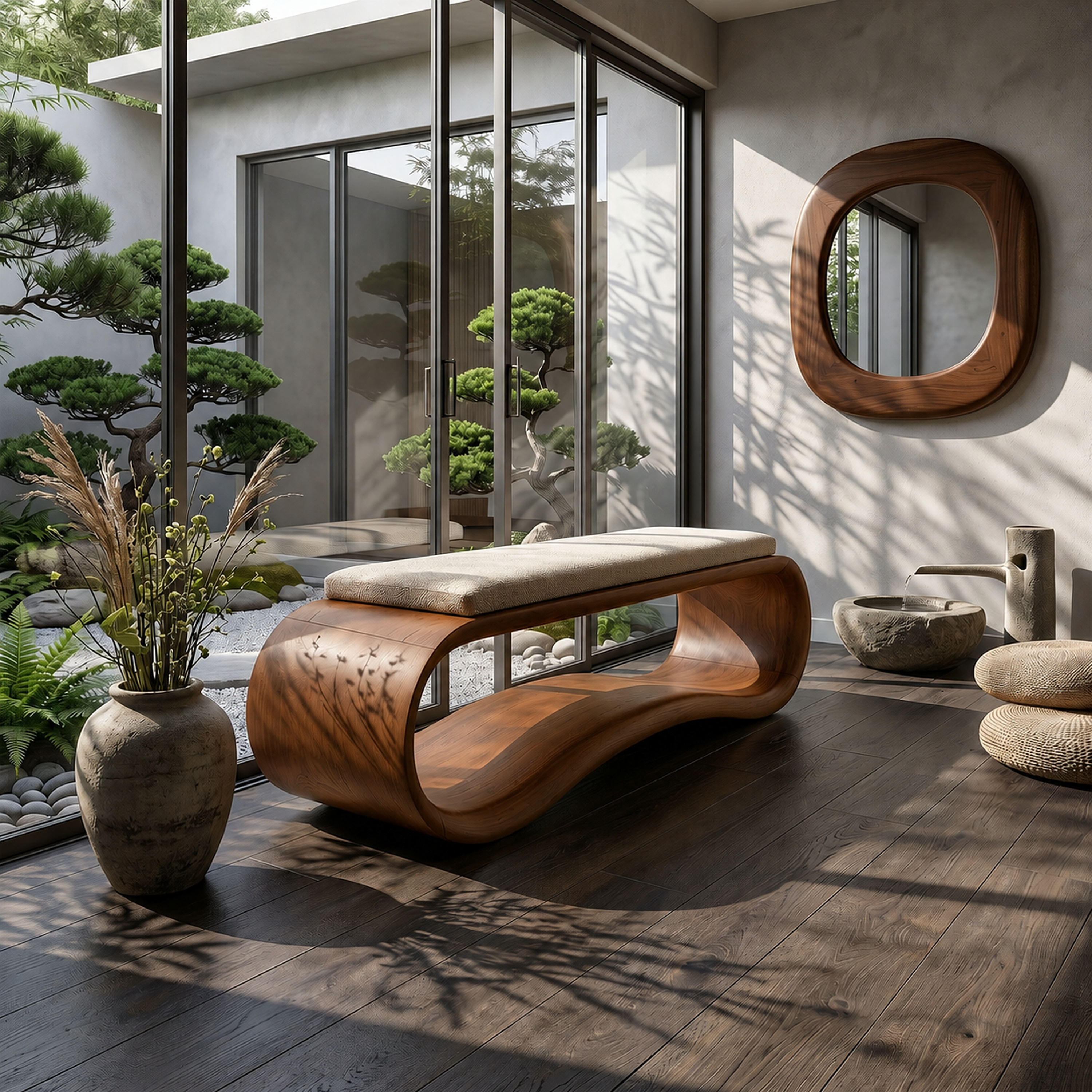 Luxury Wooden Accent Bench Modern Villa SILDTTRBEN065