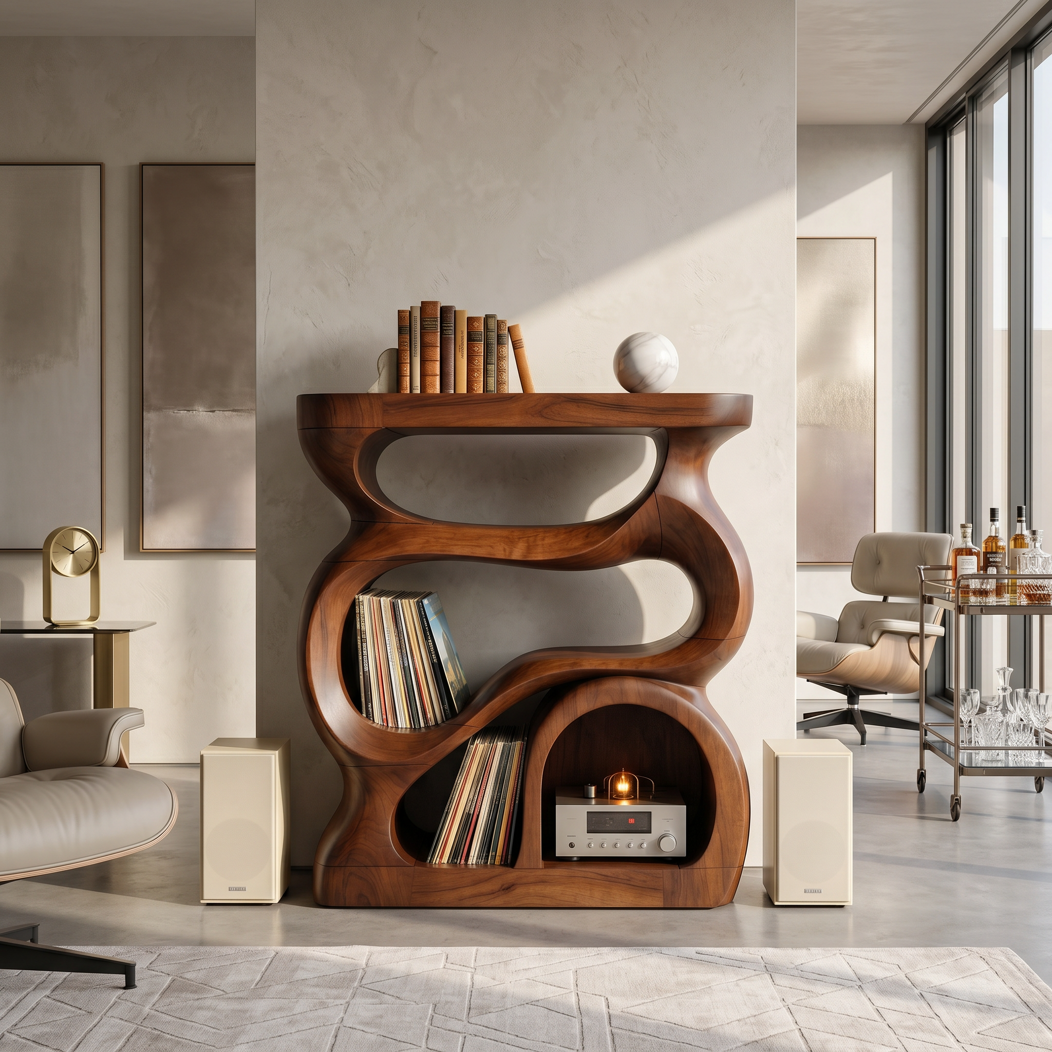 Modern Turntable Stand With Storage For Living Room SILDTTNRPT029