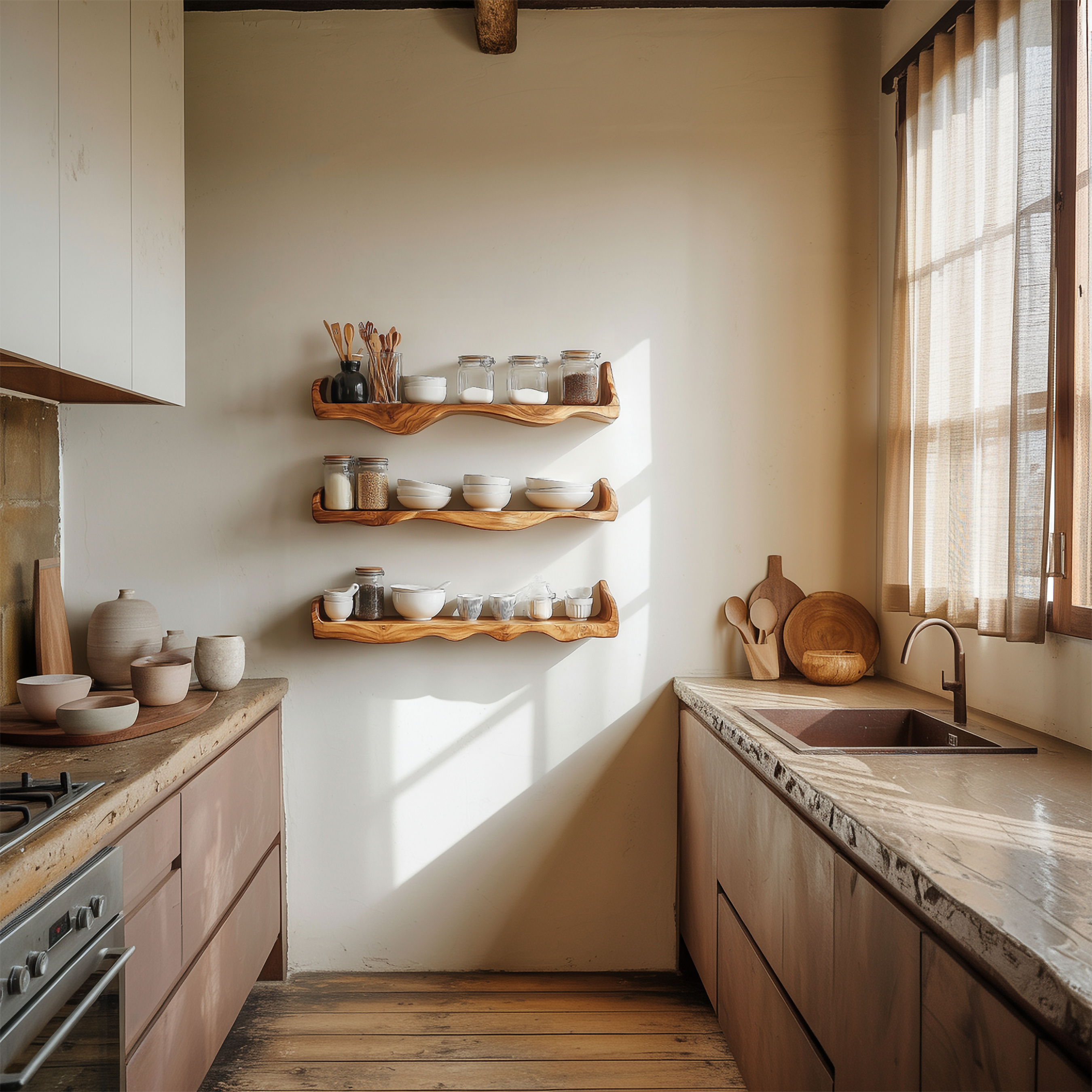 Rustic Wall Mounted Floating Shelf For Kitchen SINLSAKS003