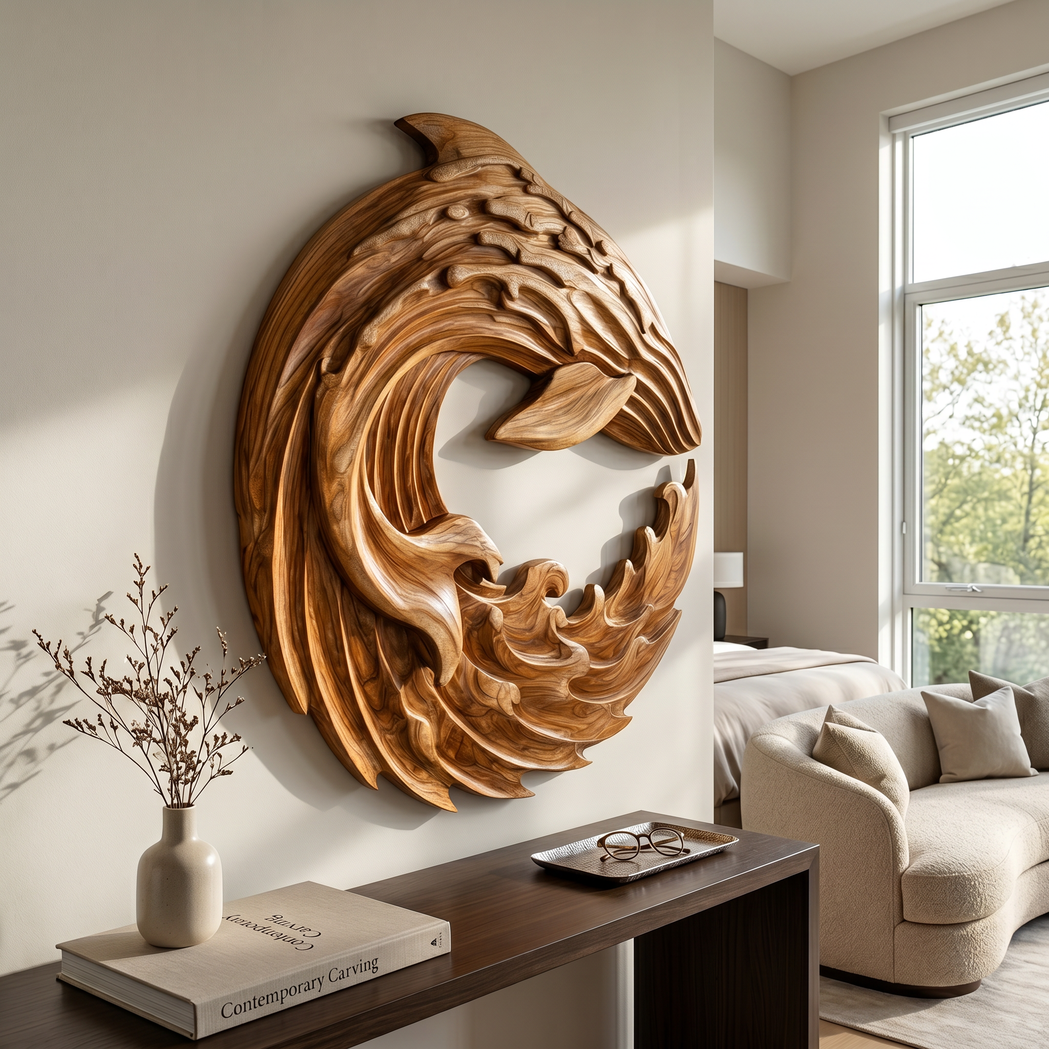 Contemporary Ocean Wave Wood Wall Art For Luxury Living Room Decor SILDTTRWA077