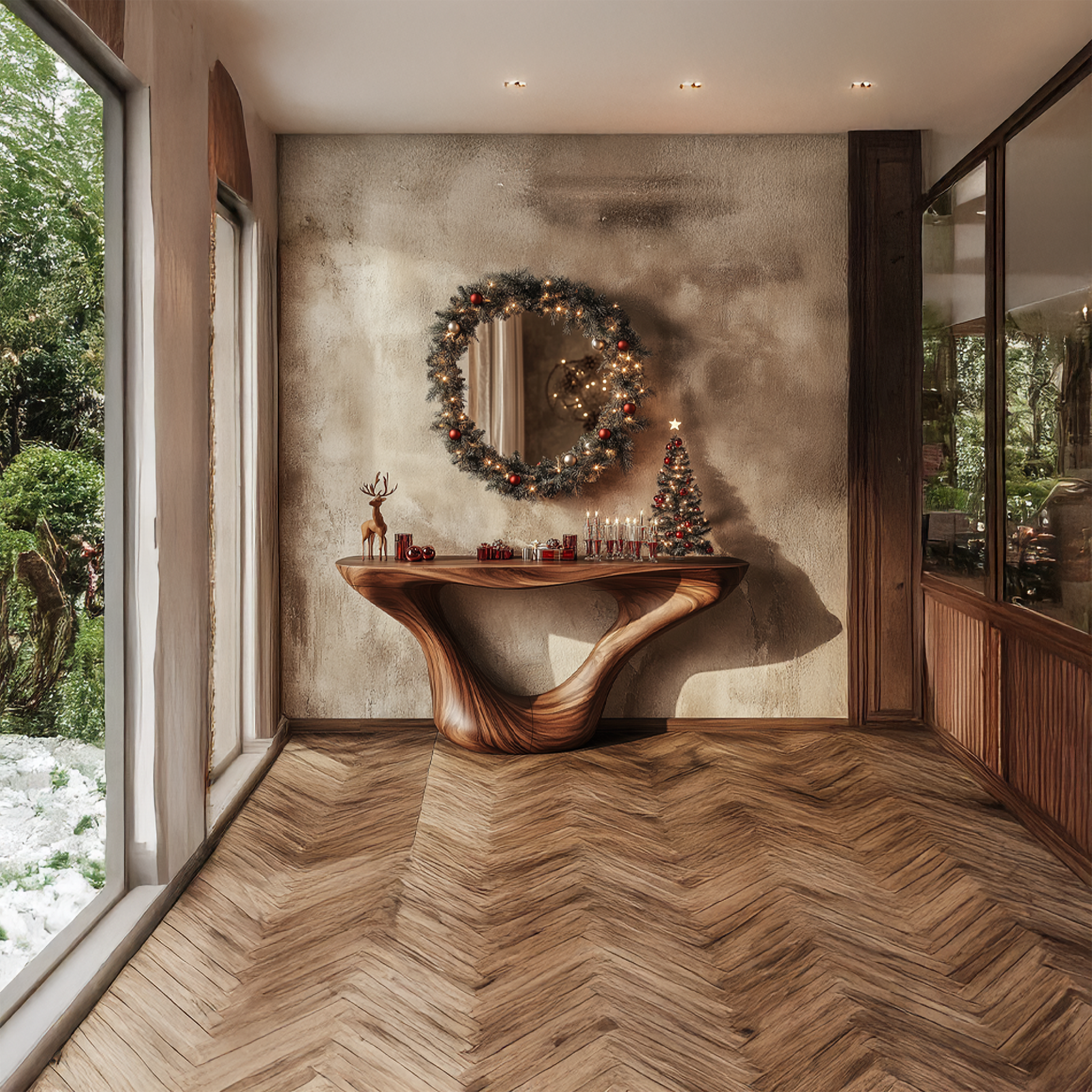 Mid Century Console Table Christmas Living Room Holiday Display SINLSACS295