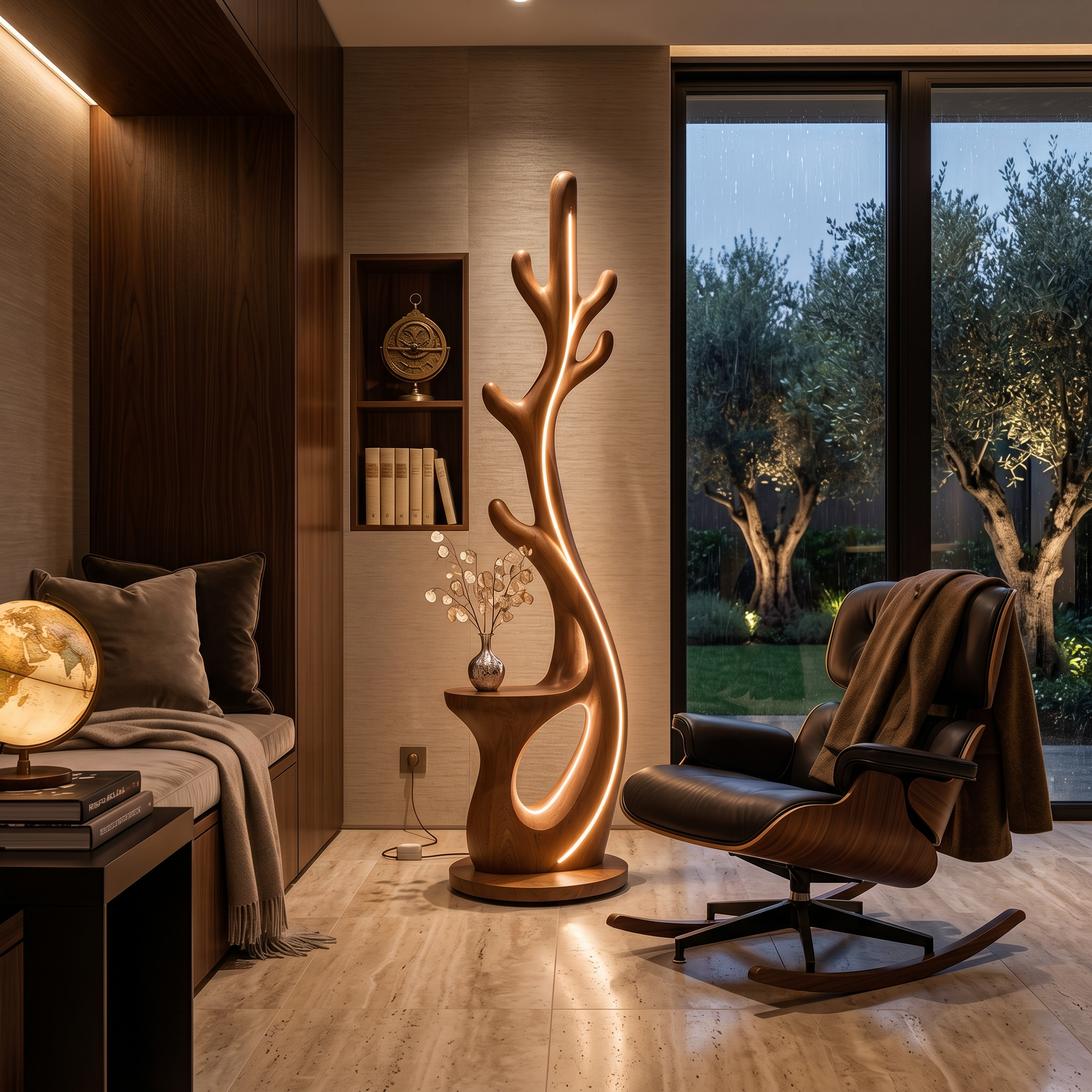 Modern Branch Lamp With Rack For Corner SILDTTNLAM019