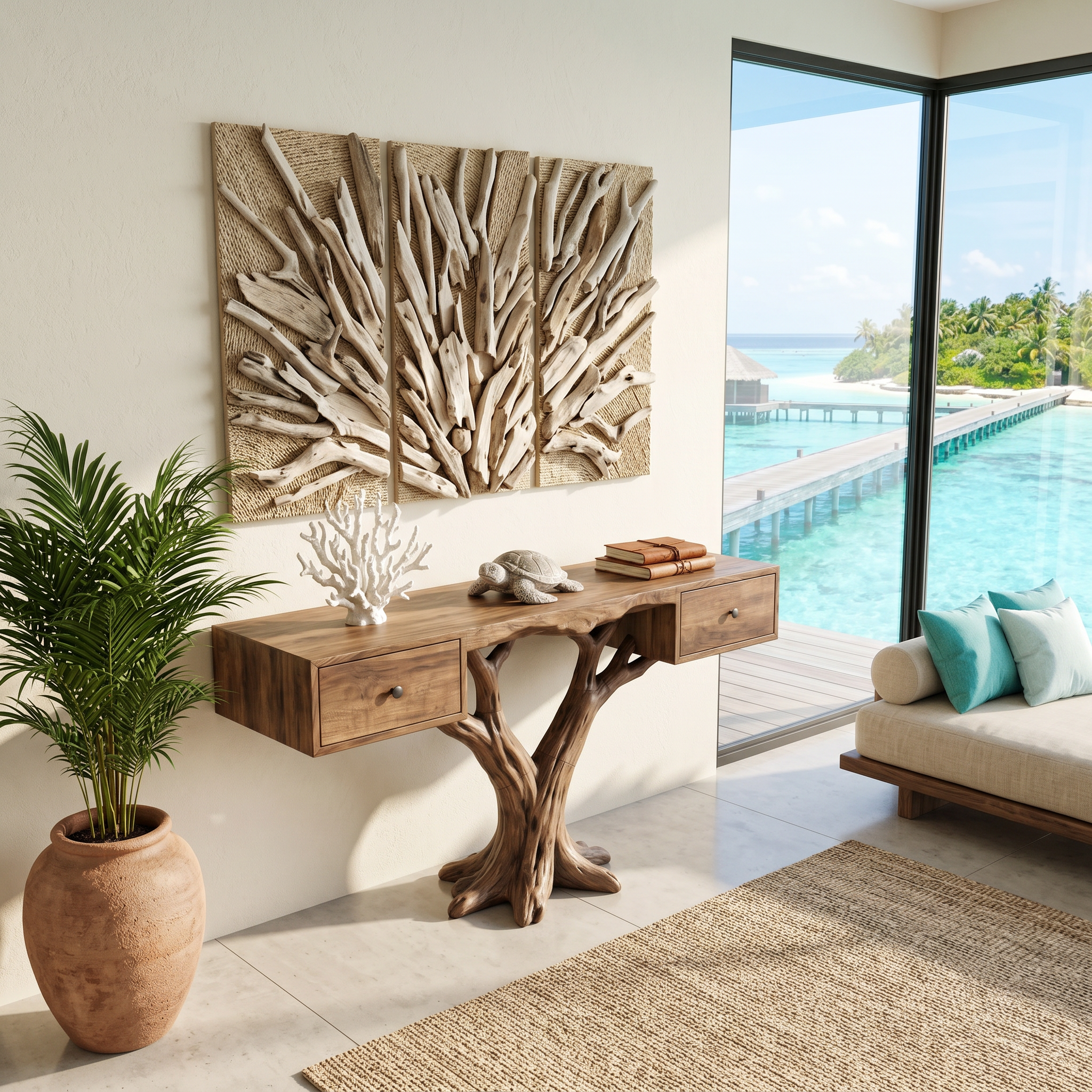 Organic Live Edge Console Table Contemporary Hallway SILDTTRCS091
