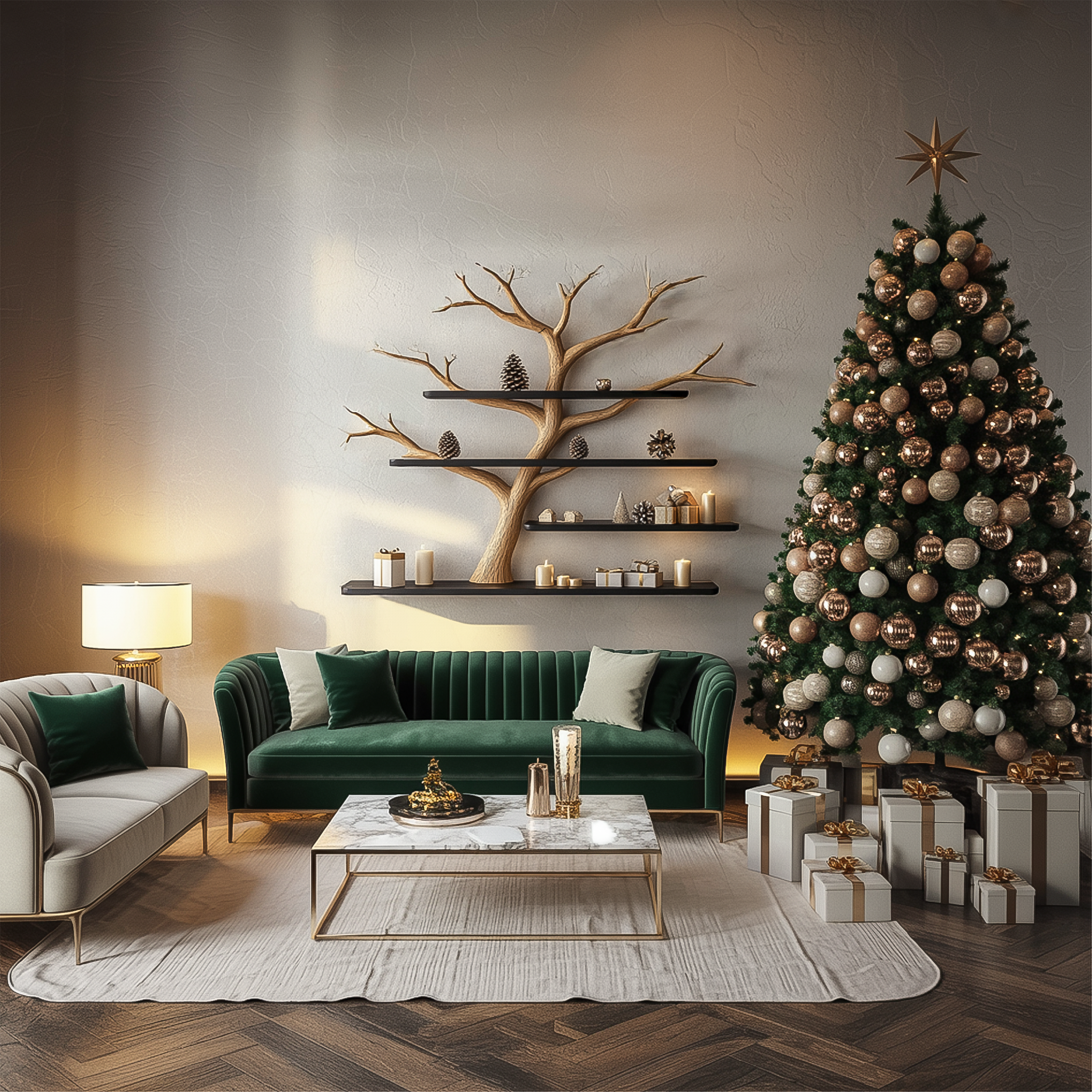 Rustic Tree Wall Shelf Christmas Accent Home SINLSATBS101