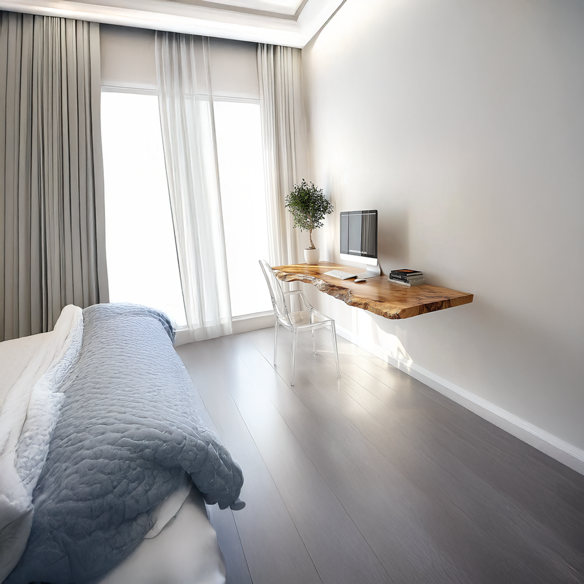 Rustic Live Edge Floating Shelf Desk Office Or Living Room SINLSAFL286