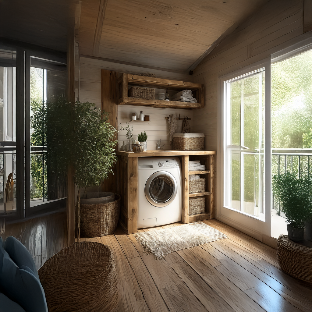 Laundry Nook Shelf Solid Wood Rustic Style Gift SINLSALN001