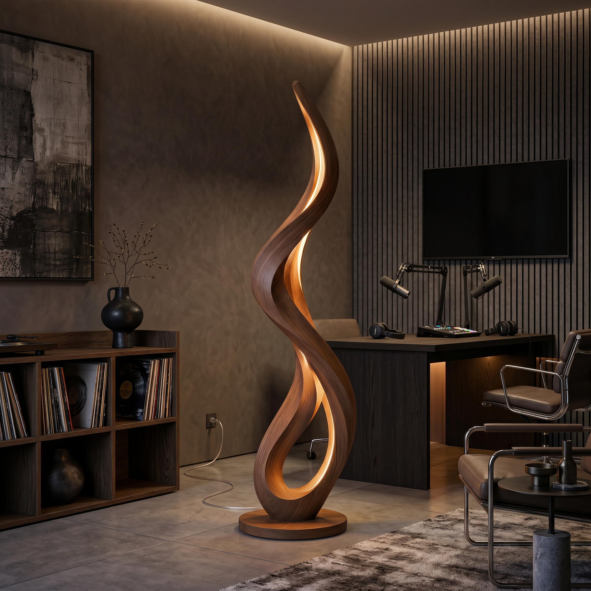 Modern Flowing Flame Floor Lamp For Lounge Area SILDTTNLAM034