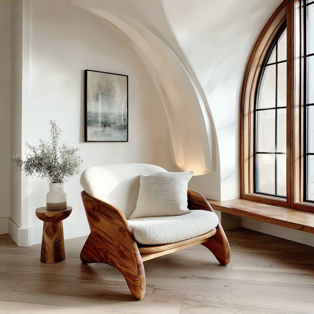 Contemporary Natural Wood Chair For Living Room Decor RTTHHNCHR155