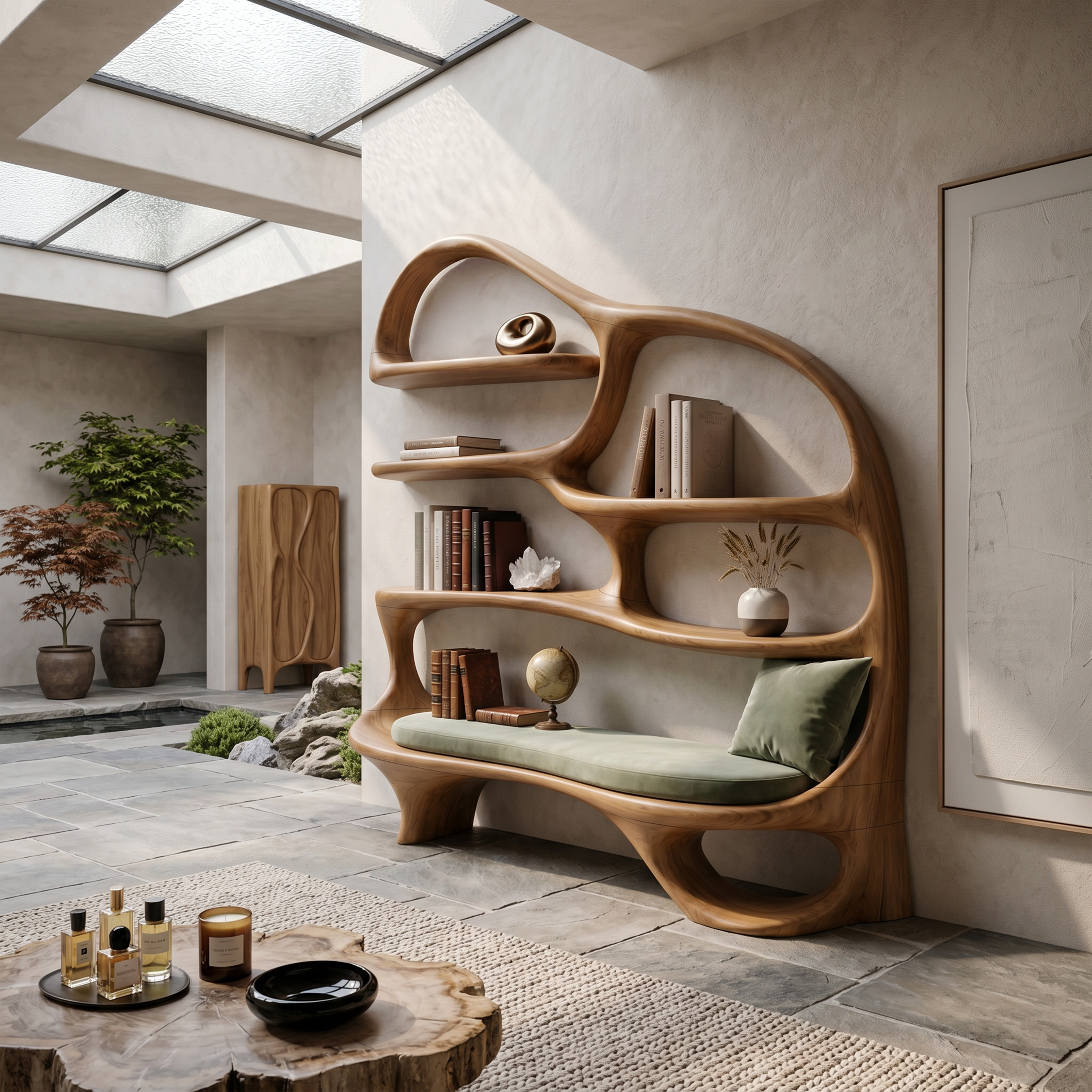 Modern Reading Nook Bookcase For Contemporary Living Room SILDTTNBS057