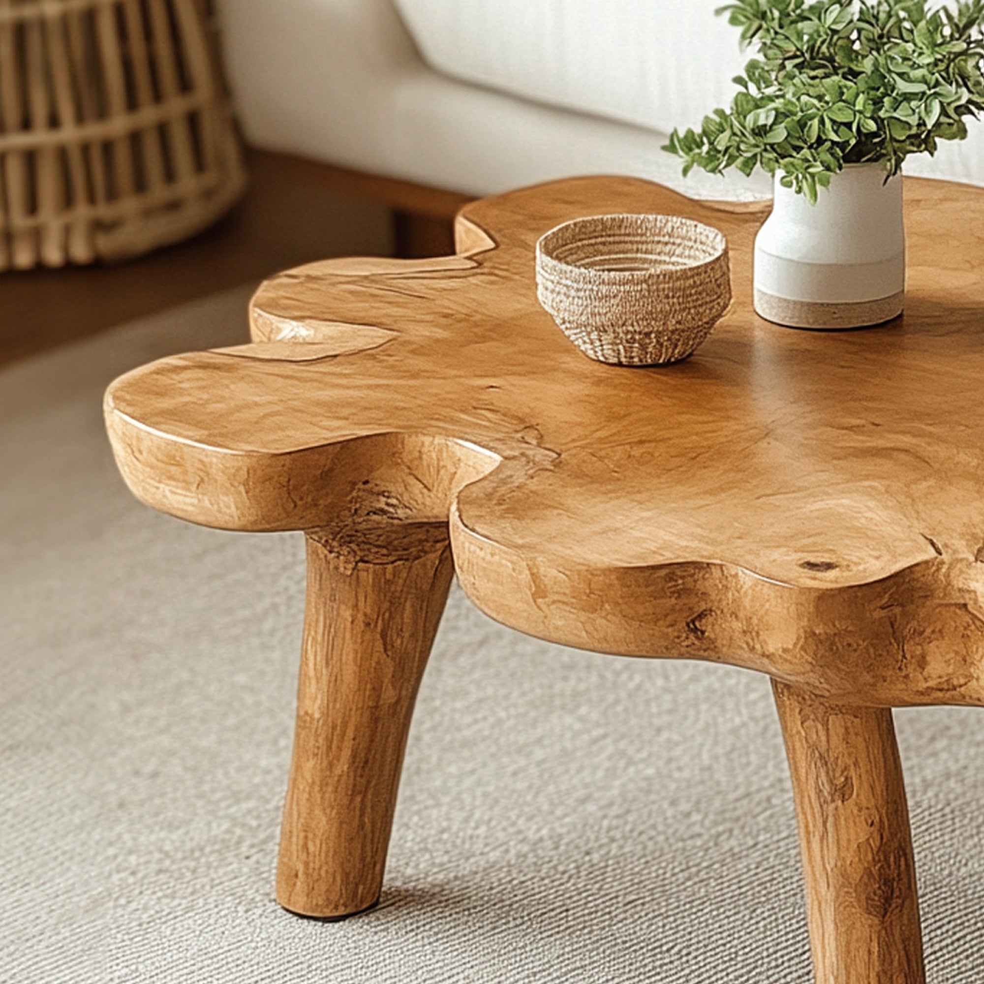 Handcrafted Modern Coffee Table With Natural Oak Finish SILDTCF008